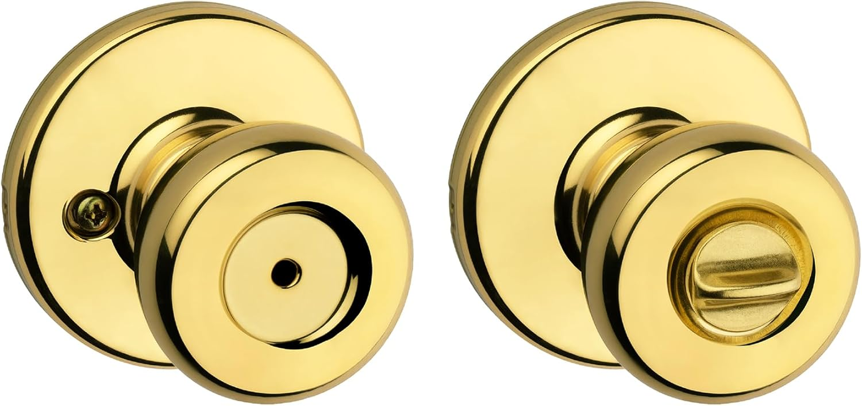 Kwikset 93001-870 Tylo Bed & Bath Knob in Polished Brass, Privacy