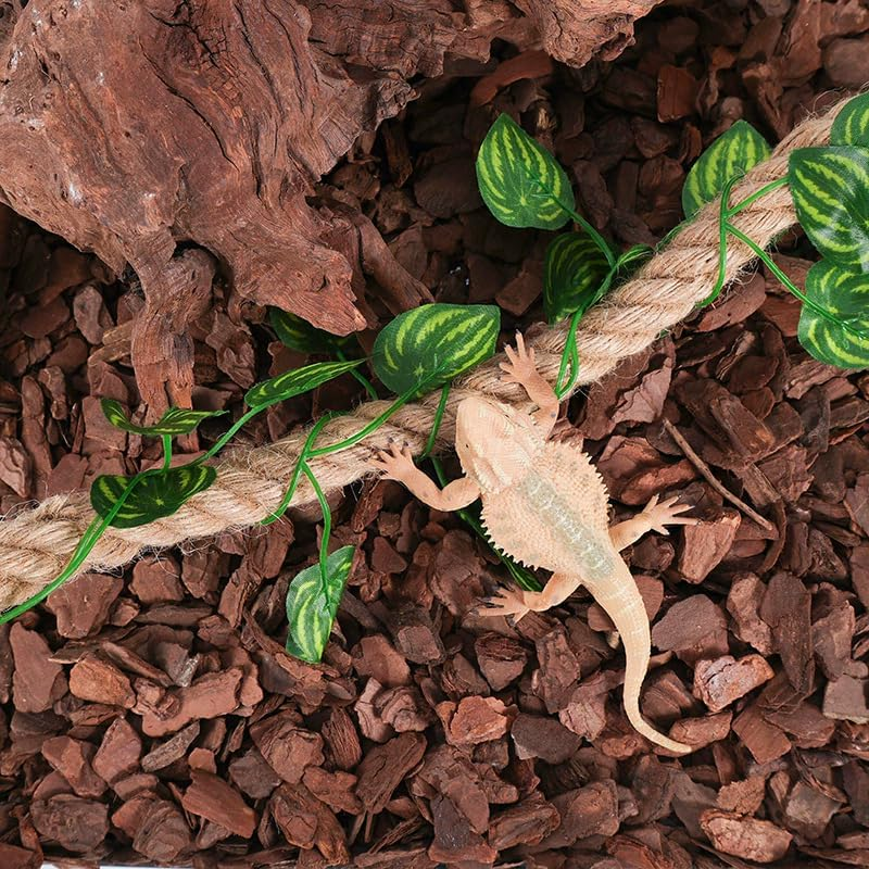 1Pcs Hermit Crab Climbing Jute Rope Ladder with Hooks - 21.6" Reptile Tank Terrarium Accessories for Lizards, Geckos, Snakes - Durable Habitat Decor image number 6