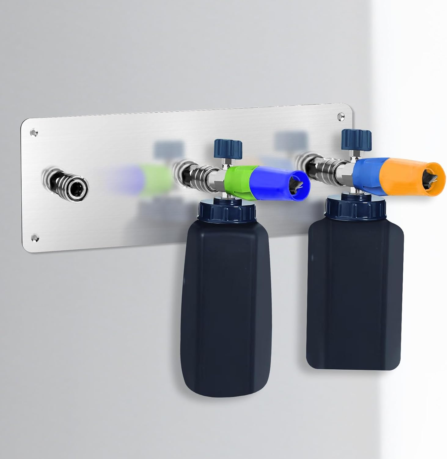 Pressure Washer Foam Cannon Holder, Stainless Steel Pressure Washer Nozzle Tip Holder for 1/4" Interface Wall-Mounted Pressure Washer Tool Holder Pressure Washer Accessories Storage image number 4