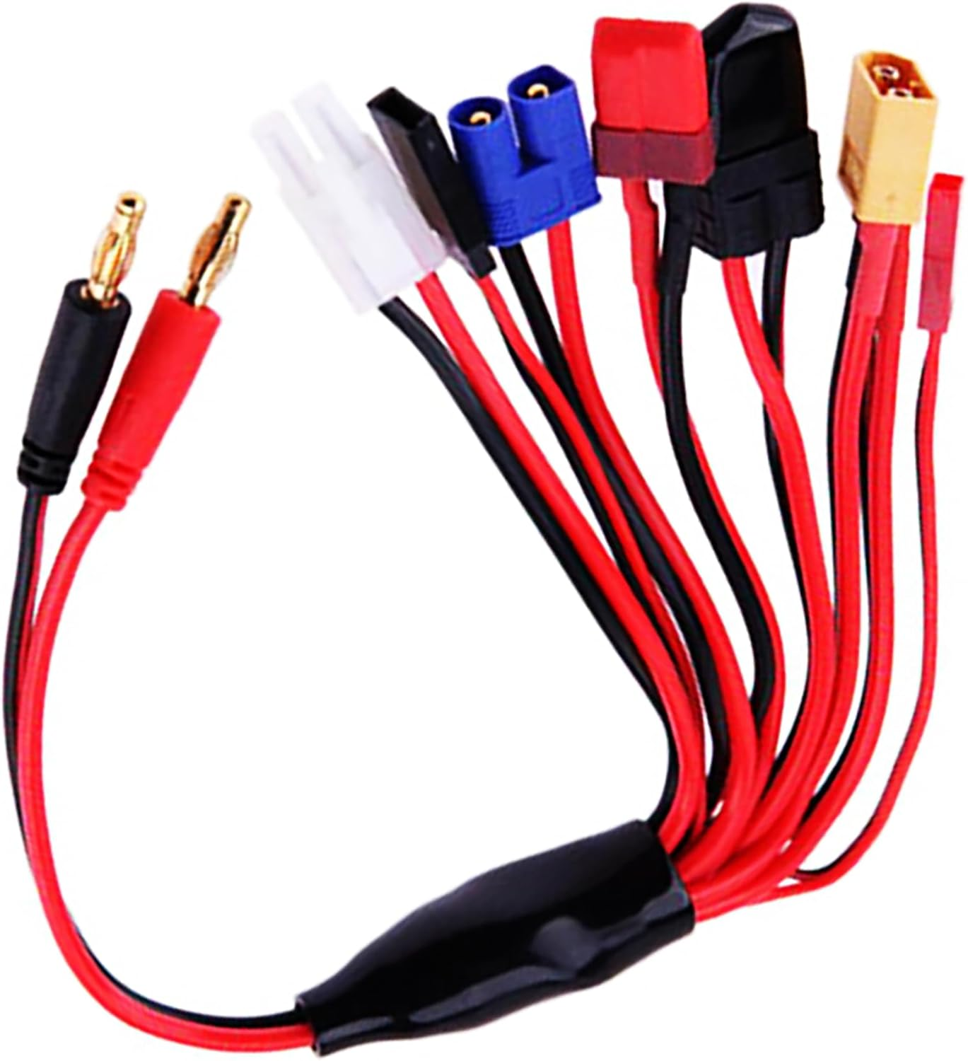 Tunghey RC Lipo Battery Charger Adapter Connector Splitter Cable, 8 in 1 Octopus Convert Wire to 4.0Mm Banana Plug Compatible with TRX, Tamiya, EC3, JST, Futaba, XT60, T- Dean image number 2