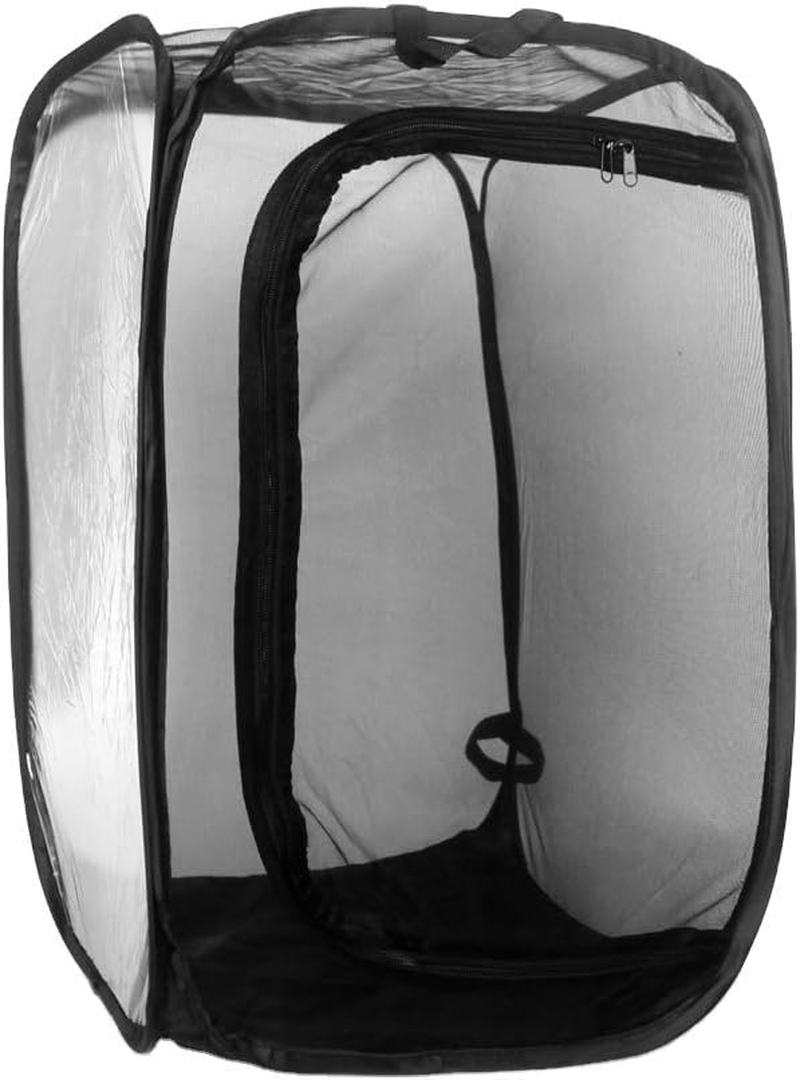 Outdoor Collapsible Insect and Butterfly Habitat Mesh Net Cage Terrarium Black (L-60 * 60 * 90Cm) image number 3