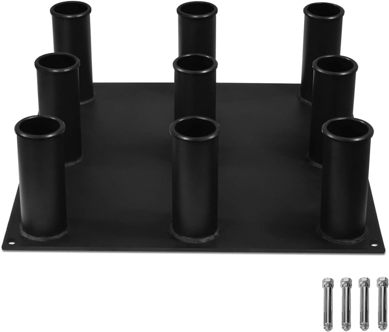 Yes4All Barbell Holder Vertical Storage Rack, Home Gym Organizer, Barbell Storage Rack Fit 2-Inch Olympic Bars, Curl Bars, Triceps Bars, Dumbbell Handles.