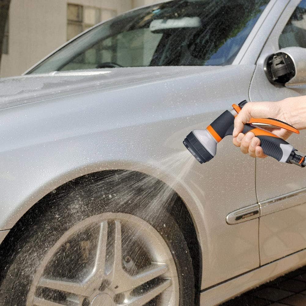 8 Adjustable Watering Patterns Garden Hose Nozzle - Slip Resistant Water Spray Nozzle for Plants, Lawn, Garden - Perfect for Washing Cars, Cleaning, and Showering Pets image number 2