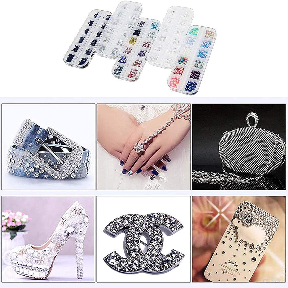 5 Boxes Nail Art Rhinestones Crystals round Beads Nail Crystal for Nails Decoration Makeup Clothes image number 2