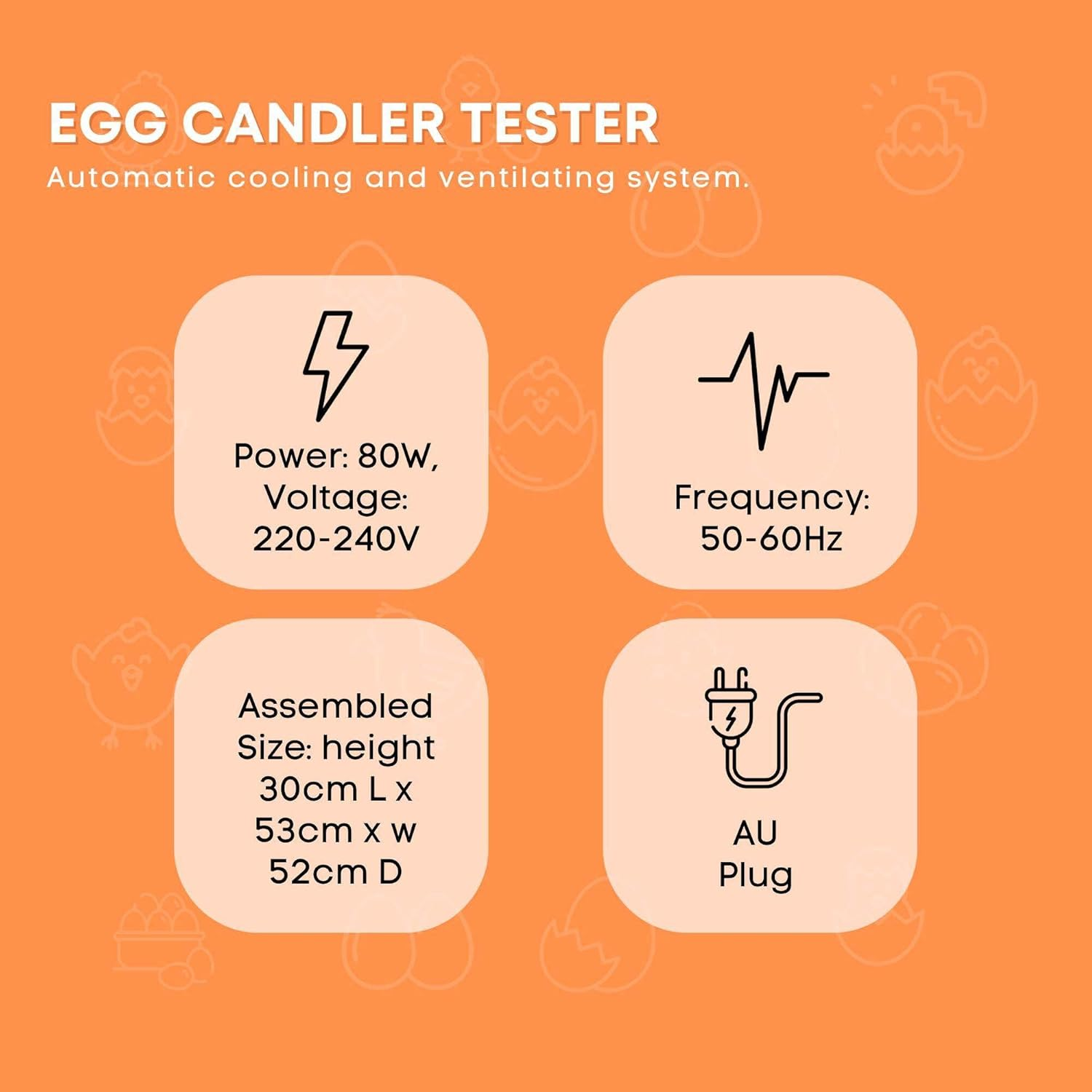 Electric 48 Egg Incubator + Accessories Hatching Eggs Chicken Quail Duck image number 1
