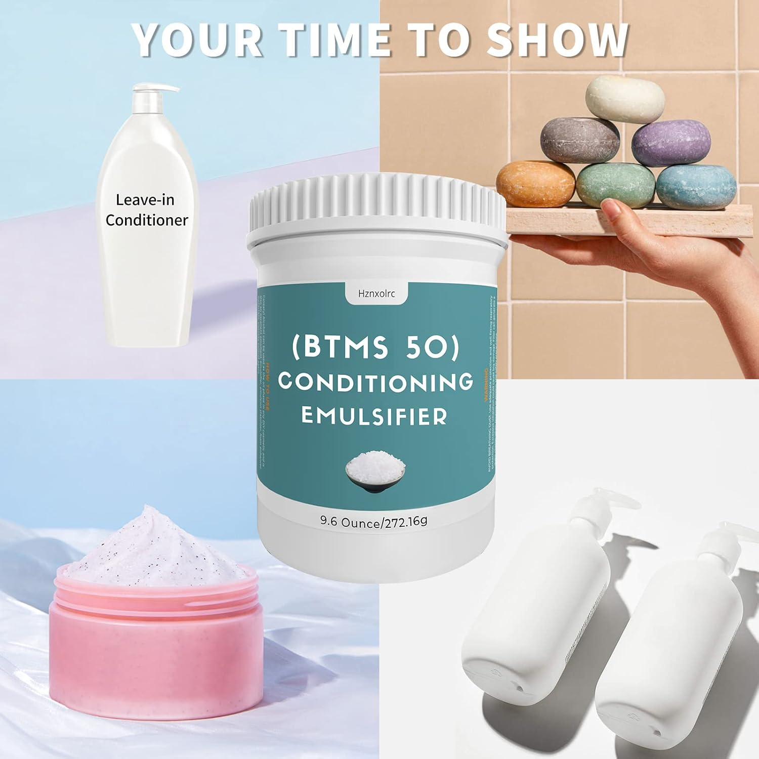 9.6 Oz BTMS 50 Conditioning Emulsifier for Making Leave-In Conditioner, Premium BTMS 50 Conditioning Emulsifier Granules, Higher Activity than BTMS 25, Suitable for Making Lotions, Shampoos and More image number 1