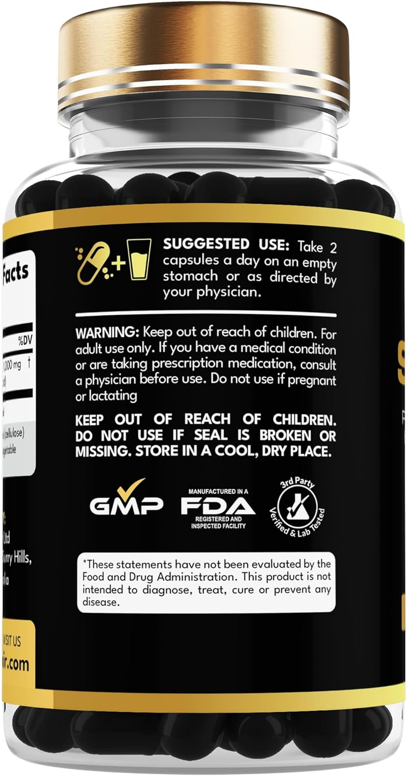 Eternal Elixir Shilajit Pure Himalayan Organic Supplement, 90 Shilajit Capsules with Pure Shilajit Extract, Trace Minerals Fulvic and Humic Acid, Shilajit Supplement to Enhance Immunity, Energy Levelshilajit Capsules image number 3