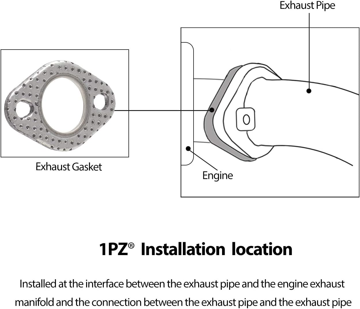 1PZ MG2-EG5 Premium Exhaust Bolt and Gasket for GY6 50 Cc 70Cc 90 Cc 110Cc 125 Cc 150Cc Scooters image number 2