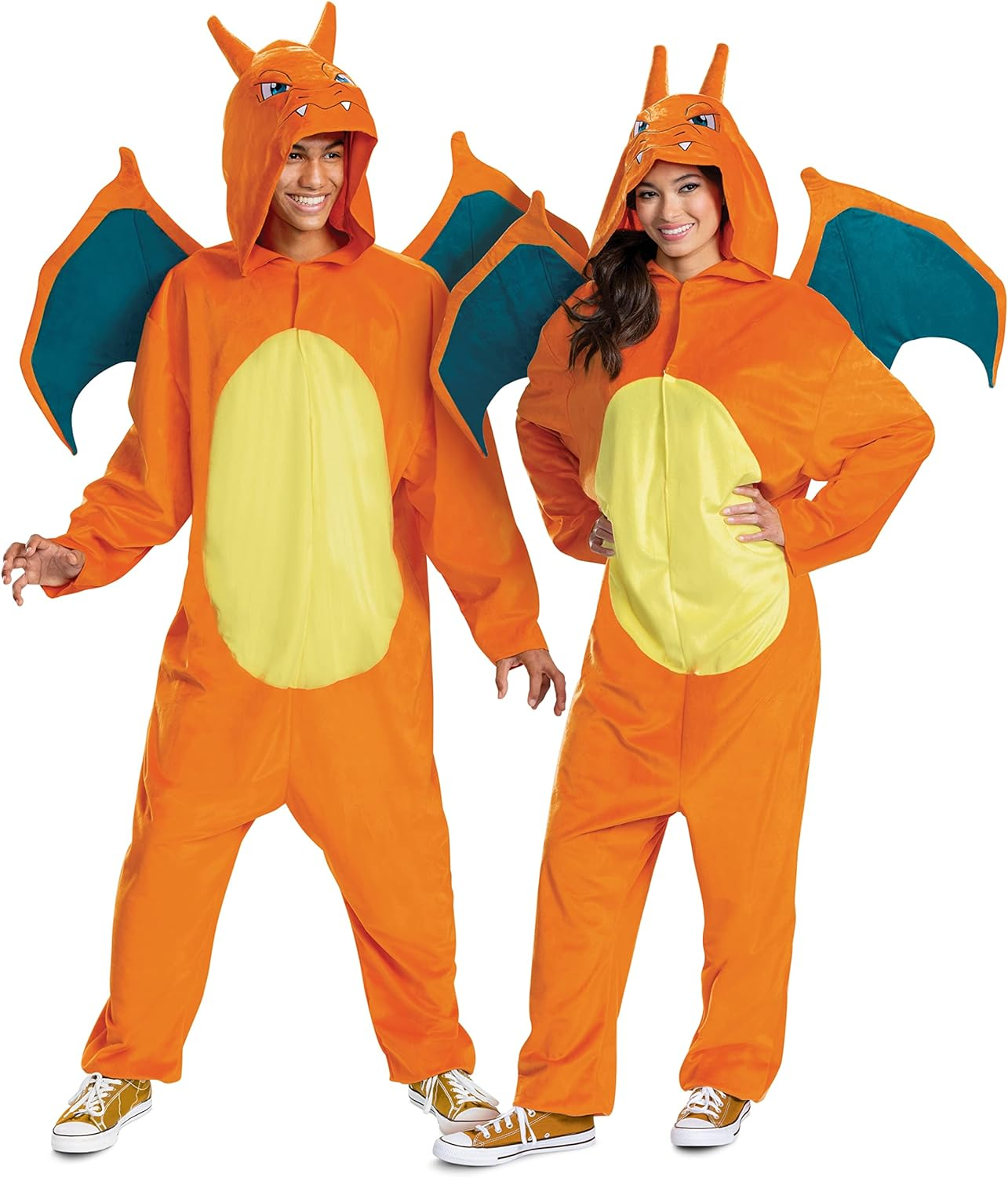 Disguise Unisex-Adult Charizard Costume for Adults, Deluxe Official Pokemon Halloween Costume with Hood and Wings, as Shown, Medium (38-40) image number 3