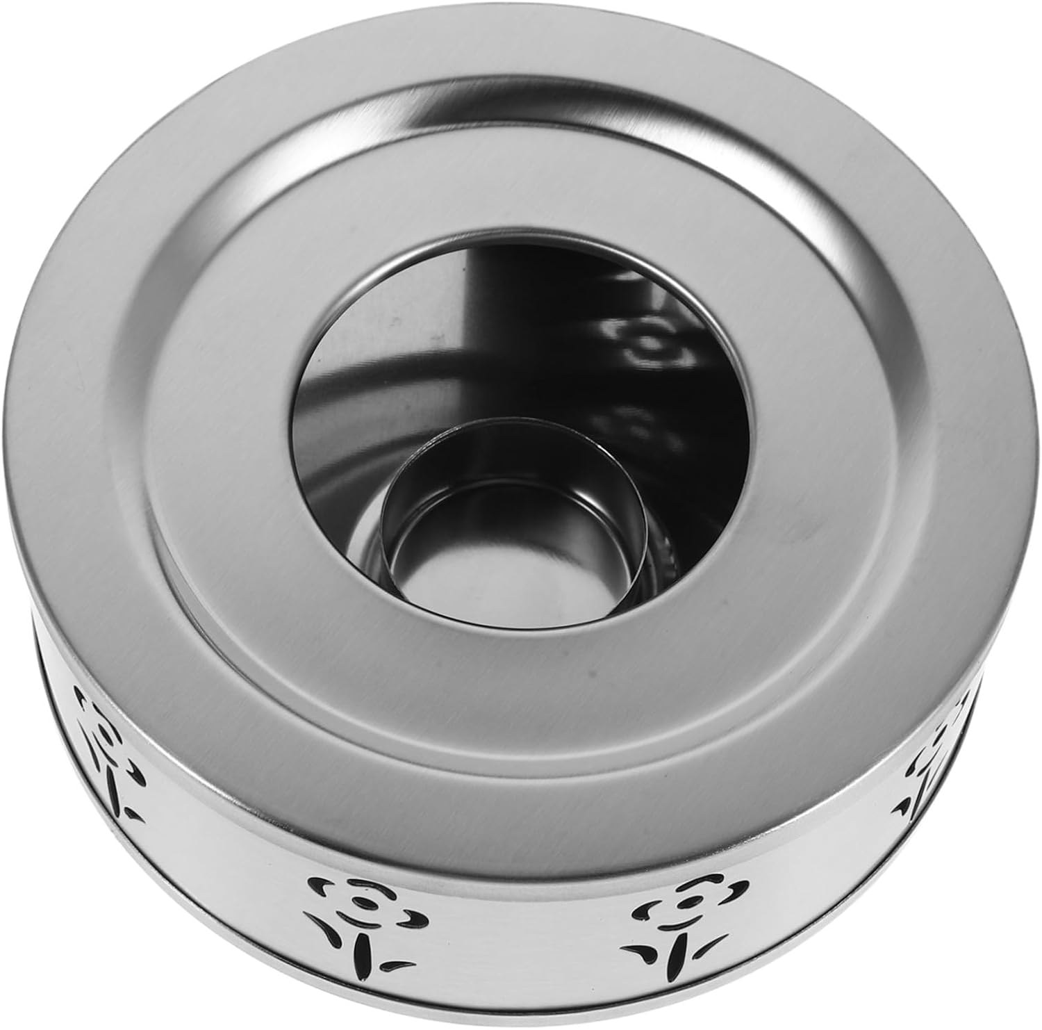 OKUMEYR Stainless Steel Tea Kettle Warmer with Floral Hollow Design Quick Heating Metal Coffee Warmer Base for Indoor Outdoor Use Suitable for Teapots Espresso Milk Tea and Social image number 4