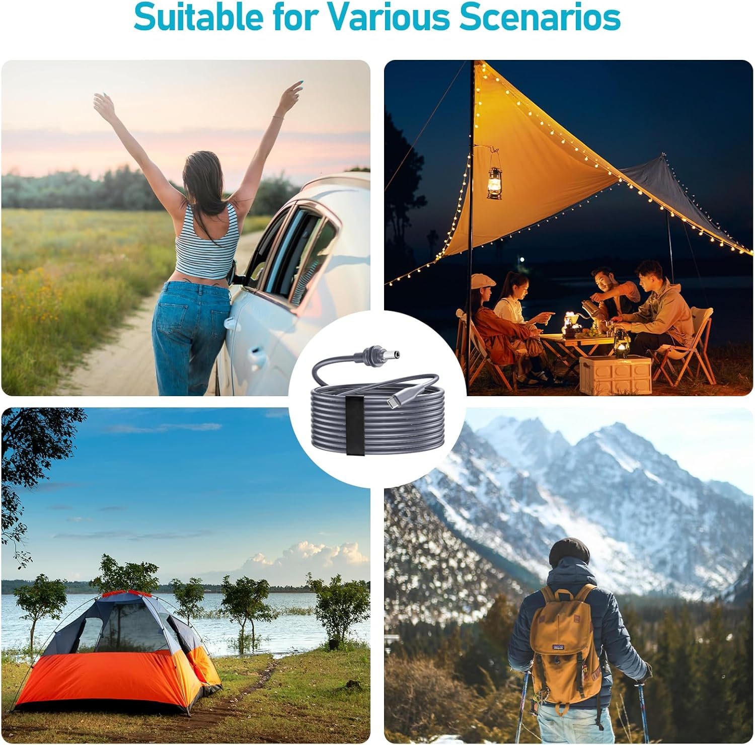 Starlink Mini Cable - USB C to DC Power Cable 16AWG USB Type-C Charging Cord for Star Link Mini with 60W PD for Reliable Indoor and Outdoor Waterproof (3M/10FT) image number 2