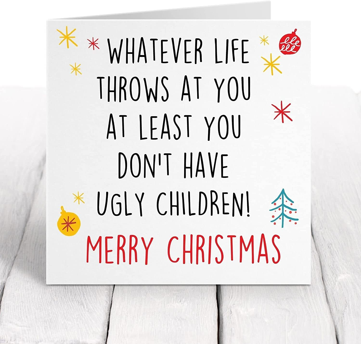 Felbridge Studio - Mum Christmas Card - Family Christmas Cards - Funny Rude Mum Dad Xmas Card - Mother Father - from Son Daughter Both of Us Step - Large Luxury Fancy Gift 2022-14Cm image number 4