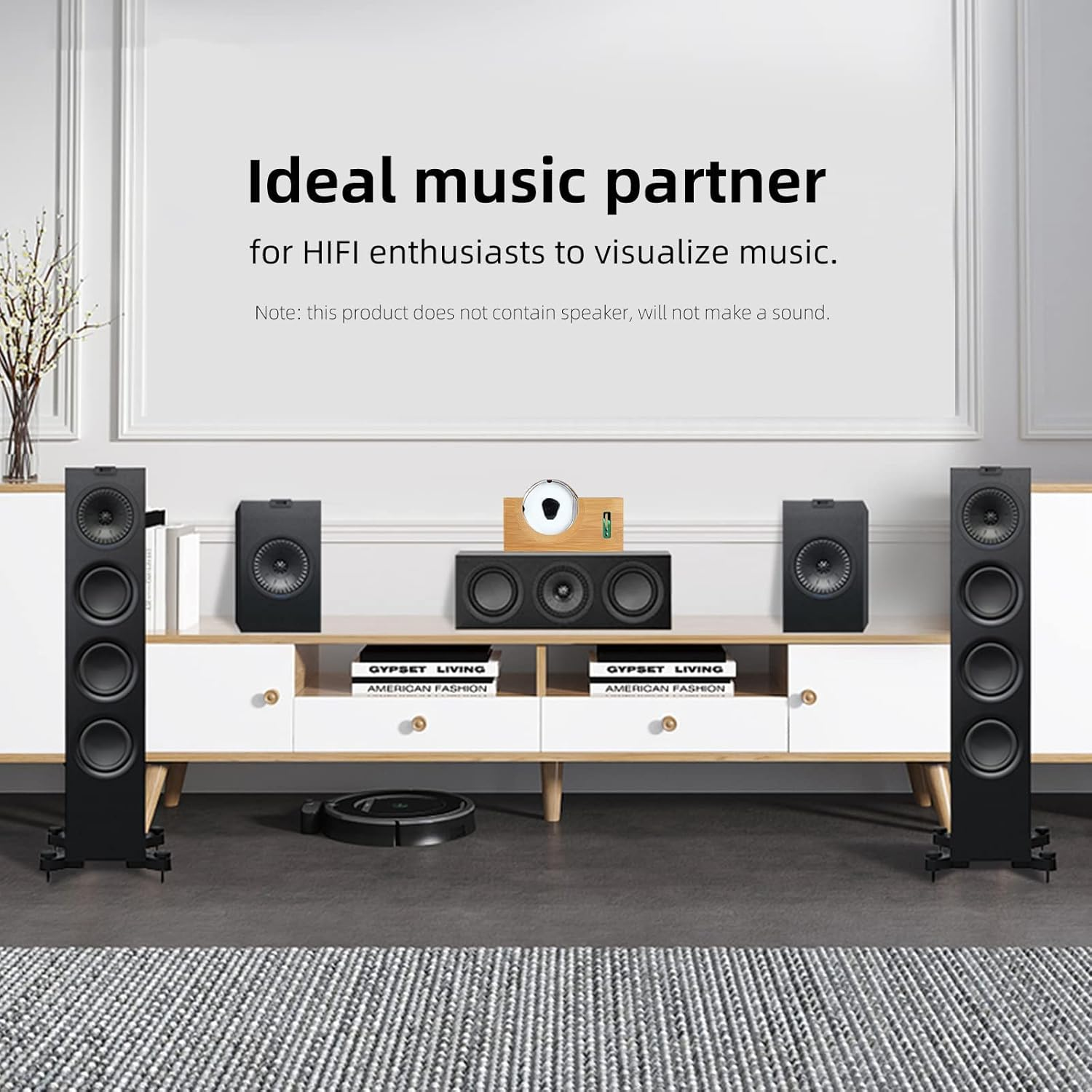 Magnetic Fluid Bluetooth Speaker Rhythm Light Dancing Ferrofluid with Music Rhythm Audio Music Pickup 360&deg; Surround Sound Home Theater, for Home TV Computer Office Desktop Decor Yellow image number 3