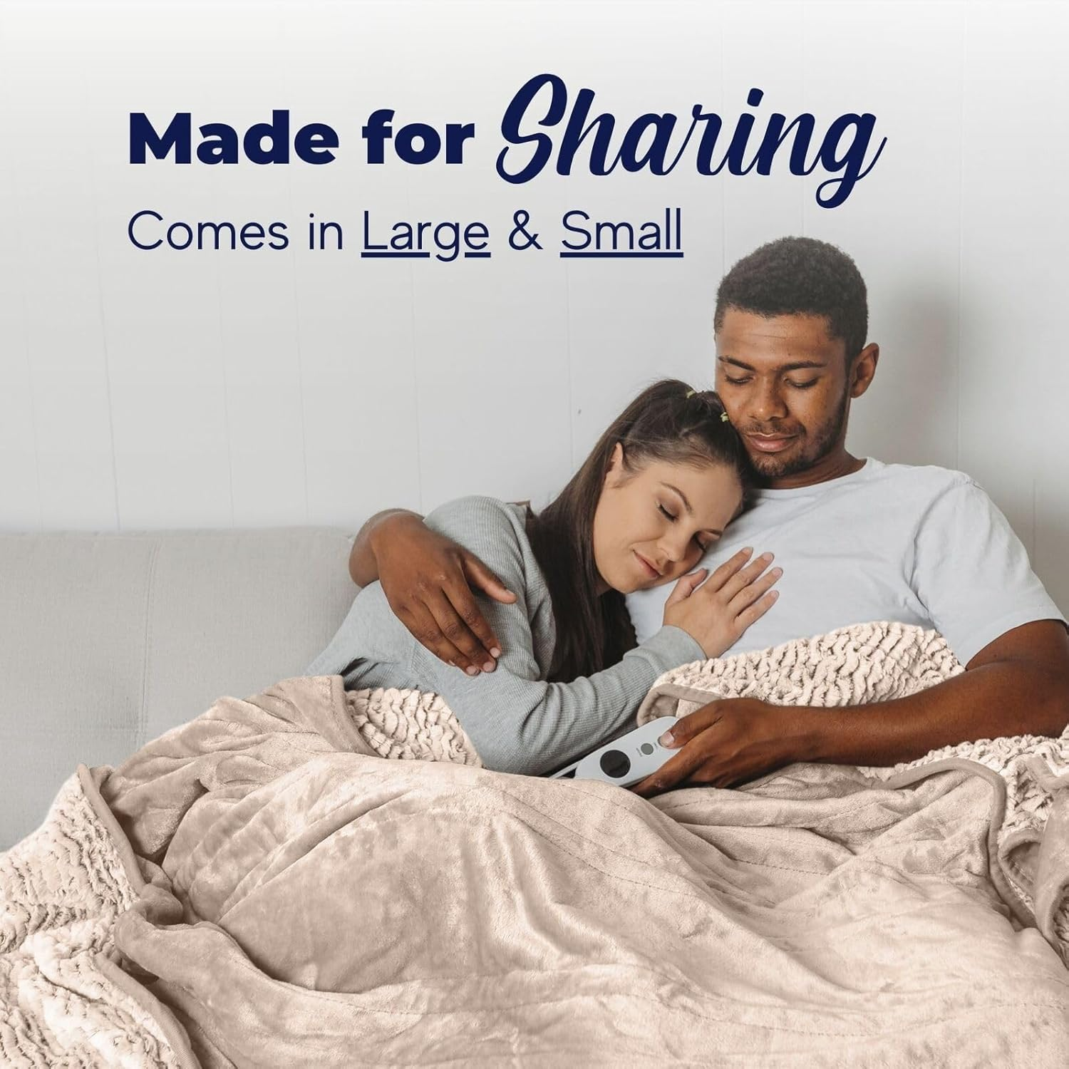 Dreamaker Luxury Faux Fur Electric Heated Throw Blanket 200X180Cm Heating Rug Reversible Coral Fleece Plush Snuggle Overheat Protection LED Display 9 Heat Settings Detachable Controller - Natural image number 3