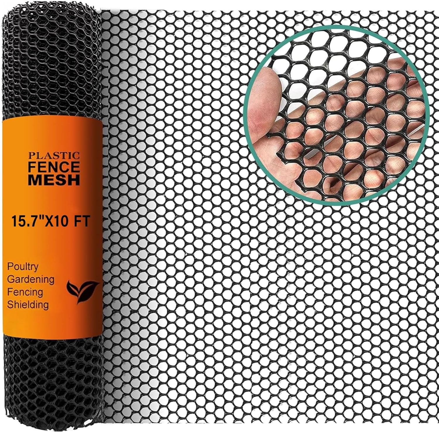 Chicken Plastic Wire Fencing Mesh - Heavy-Duty Plastic Chicken Black Wire Fence Mesh for Gardening, Barrier Netting, Poultry Dogs Rabbit Fencing (Black, 15.7IN X 33FT) image number 5