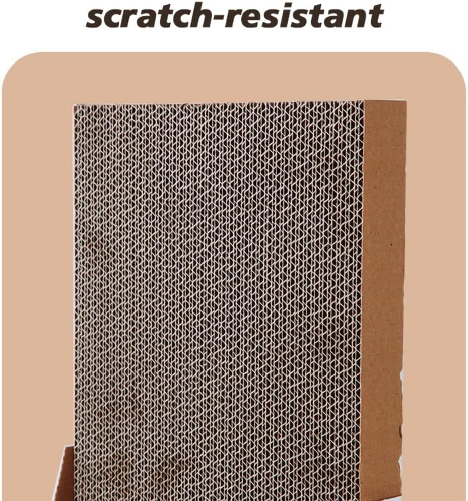 LOS ANDES Vertical Cat Scratcher, 60Cm/23.6Inch L Shape Scratching Pad for Indoor Cats, Scratching Board with Catnip, Durable Cardboard to Protect Furniture image number 5