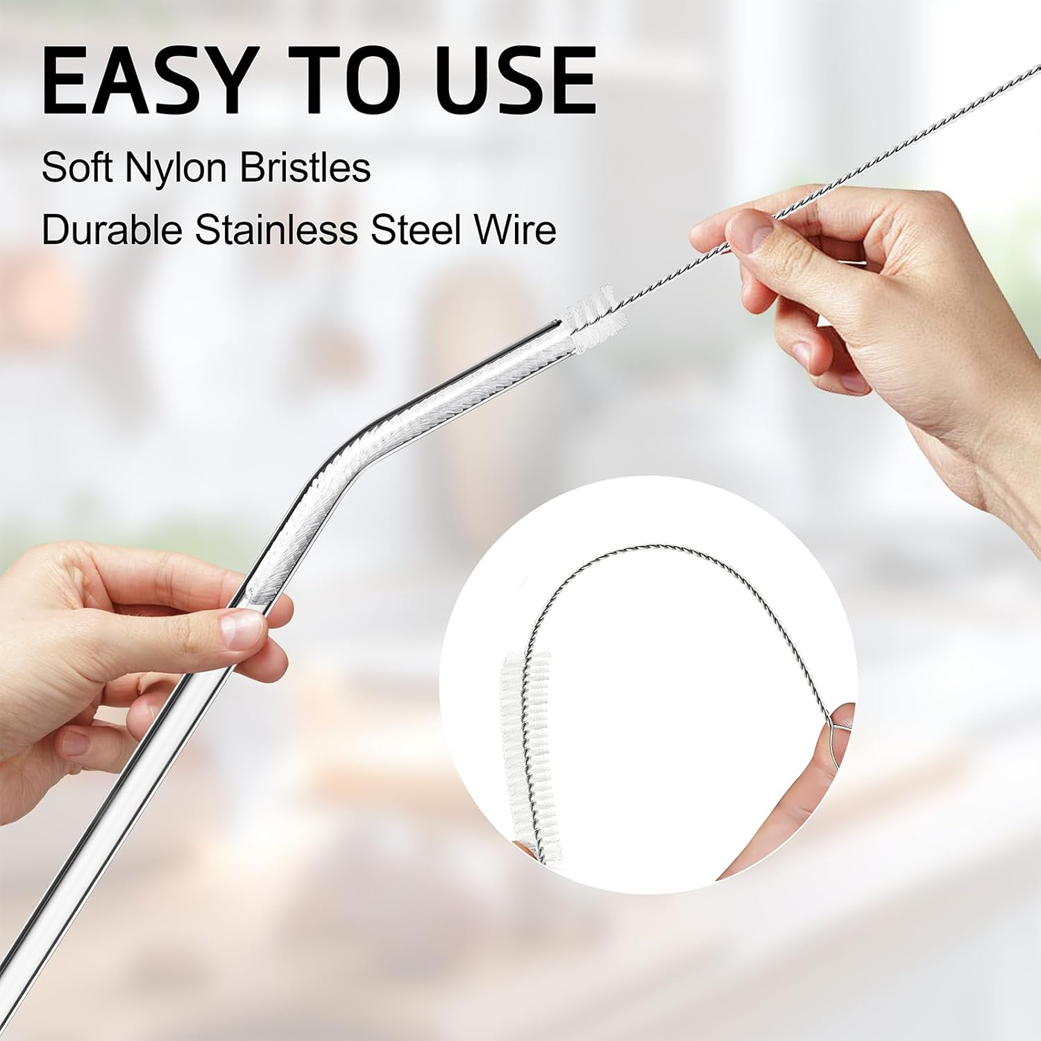 12 Inch Straw Cleaner Brush, 10 Pack Extra Long Bottle Straw Cleaning Brushes for Reusable Metal/Glass Straws, Sippy Cups, Water Bottles Spouts & Small Pipes image number 4