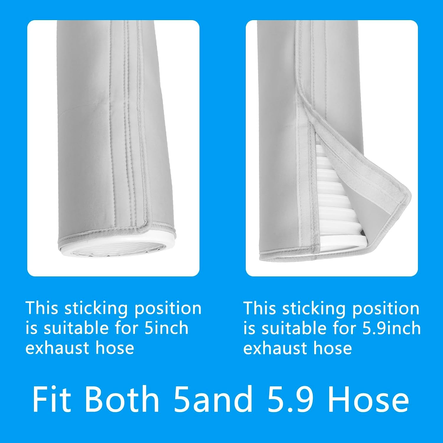 Air Conditioner Hose Protection Cover, Insulated Air Conditioner Hose Cover Wrap, Portable AC Hose Cover Washable Air Conditioner Duct Hose Vent Insulation Sleeve for Most 5" to 5.9" Exhaust