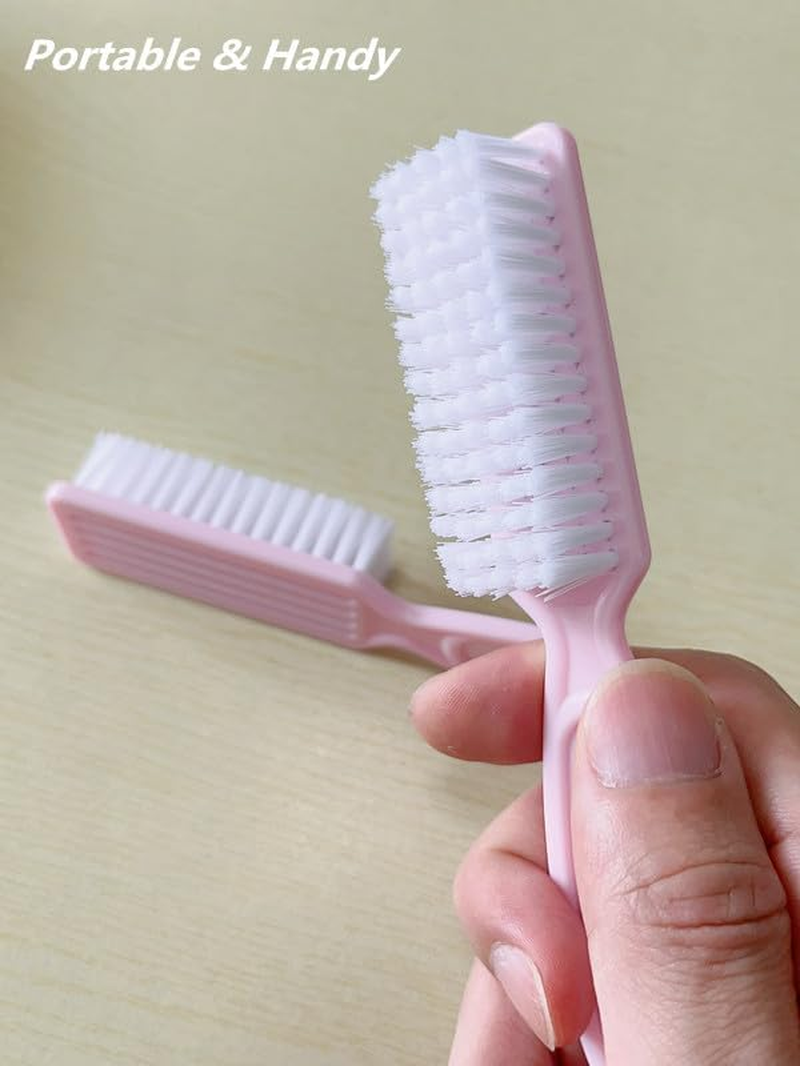 SQULIGT 12Pcs Nail Brush for Cleaning Fingernails, Handle Grip Cleaning Brush for Nail and Toenail, Nail Dust Brush Manicure Pedicure Tools Scrubbing Brush Women Men Home Salon(Pink) image number 2