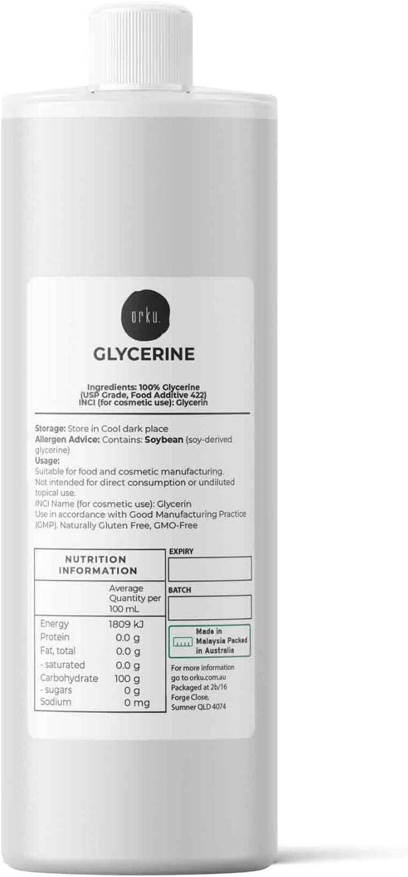 1L Glycerine Refined USP 99.9% Glycerol Pharmaceutical Vegetable Soybean Rapeseed image number 3