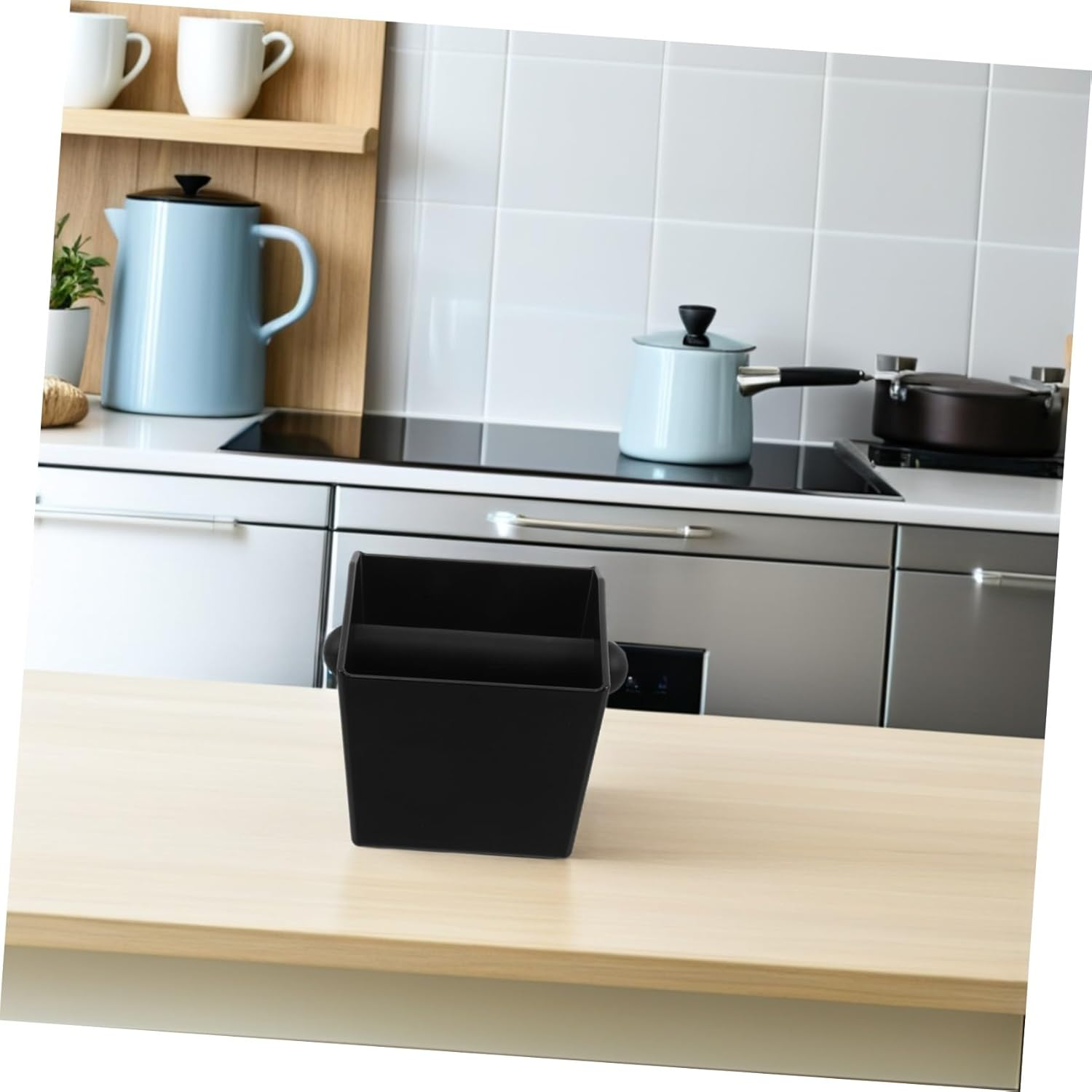 HOMOBABE Coffee Knock Box Espresso Dump Bin with Detachable Knocking Rod Non-Slip Base Coffee Grounds Container for Home and Office Countertop image number 3