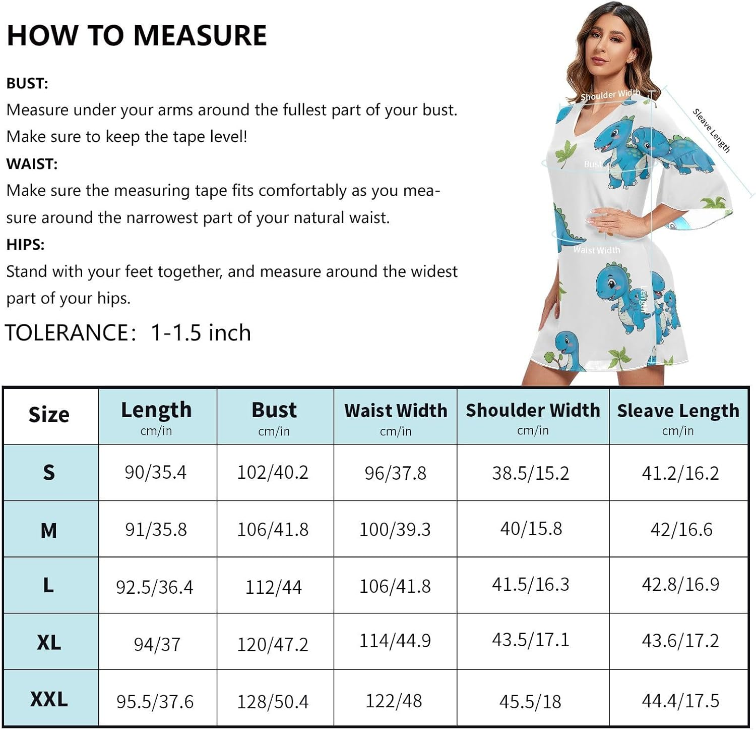 Cute Blue Cartoon Dinosaurs Chiffon Dress Printed Maternity Dress Party image number 5
