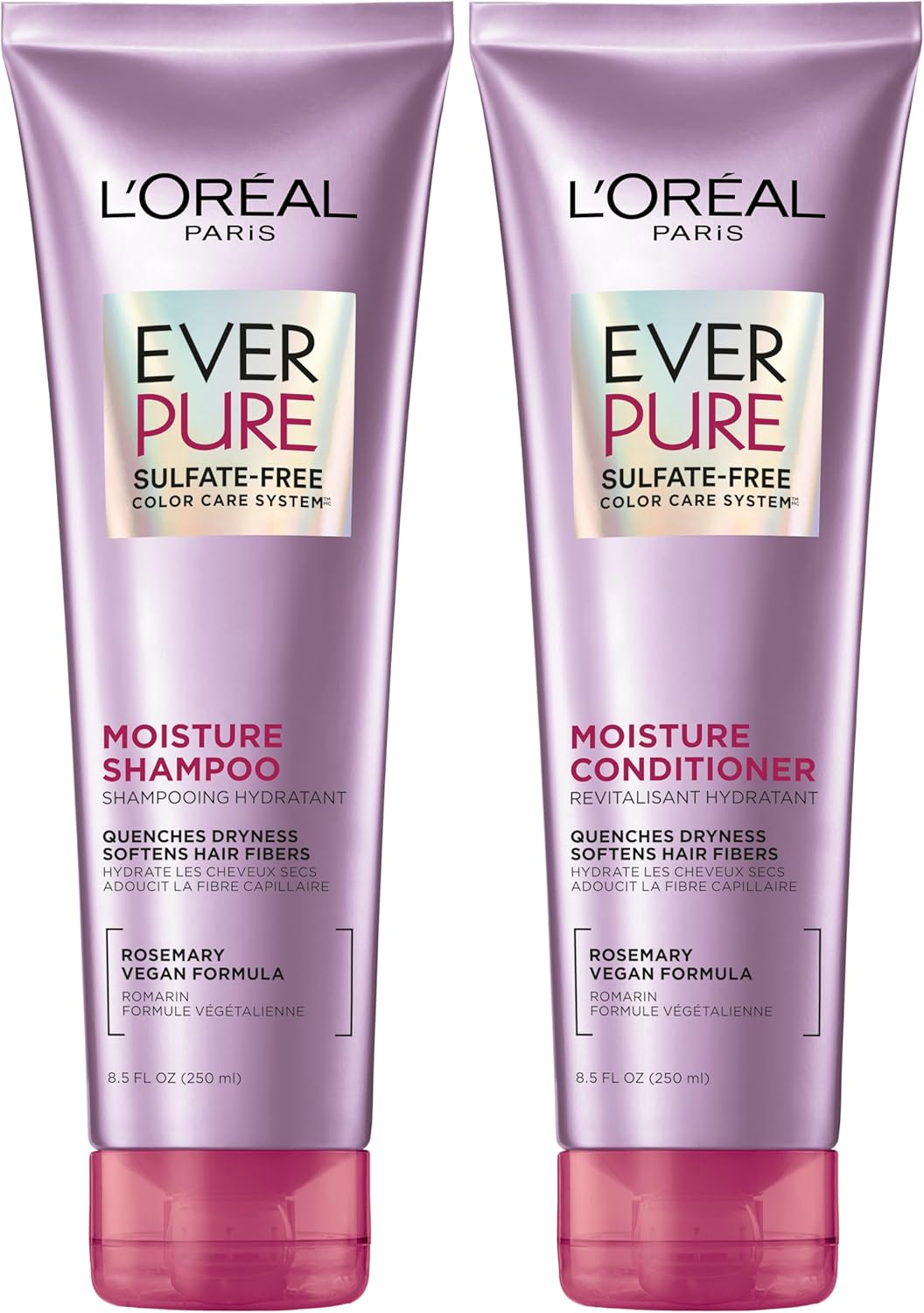 L'Or&eacute;al Paris Everpure Moisture Sulfate Free Shampoo and Conditioner for Color-Treated Hair, 8.5 Ounce (Set of 2) image number 4