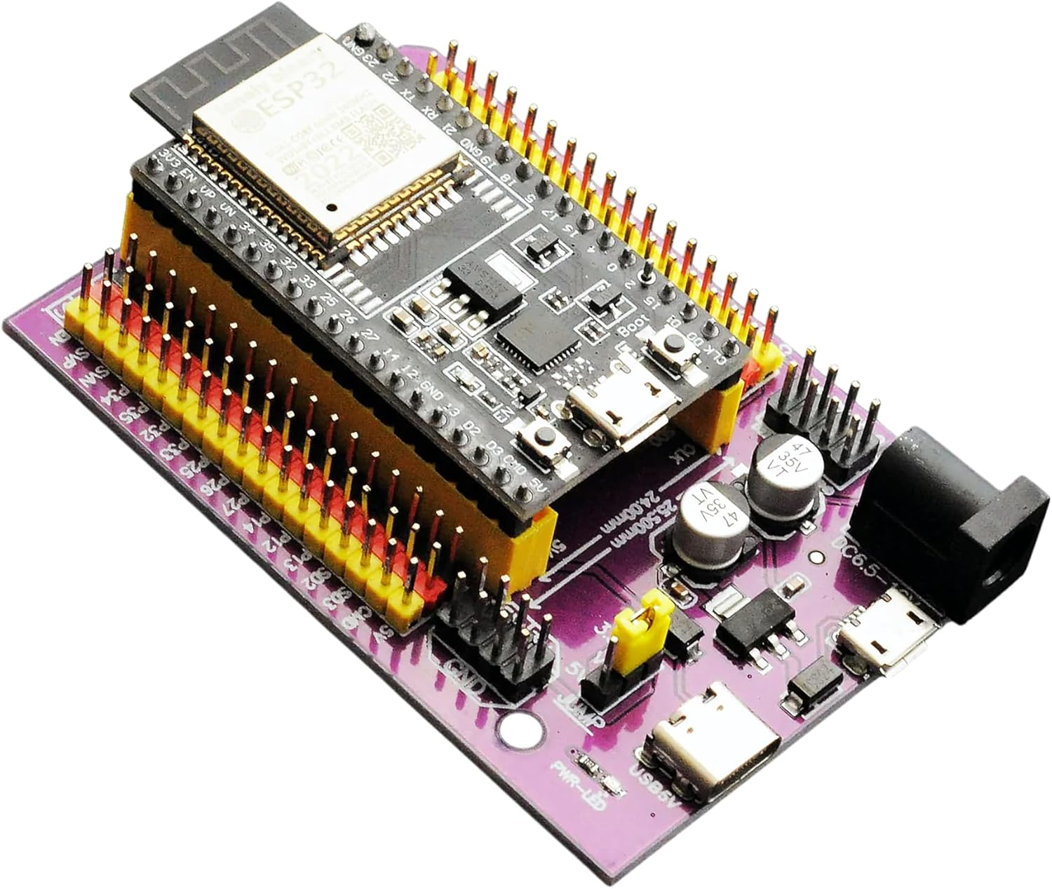 3-Pack ESP32 16MB Flash Wifi Bluetooth Development Boards and a Expansion Board Compatible with Arduino IDE and Micropython (Devkitc-16Mb[X3]+Expansion)