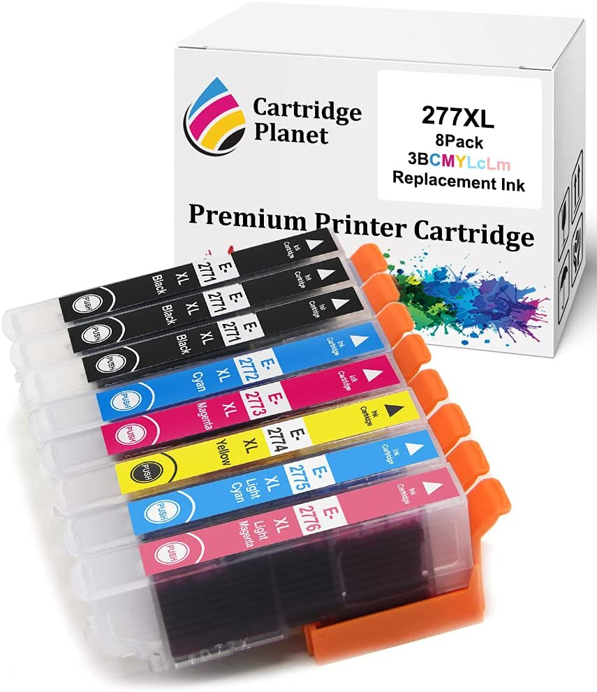 Cartridge Planet 8 Pack (3BK,1C,1M,1Y,1LC,1LM) Compatible Ink for Epson 277XL for Epson Expression Photo XP-850 XP-860 XP-950 XP-960 XP-970