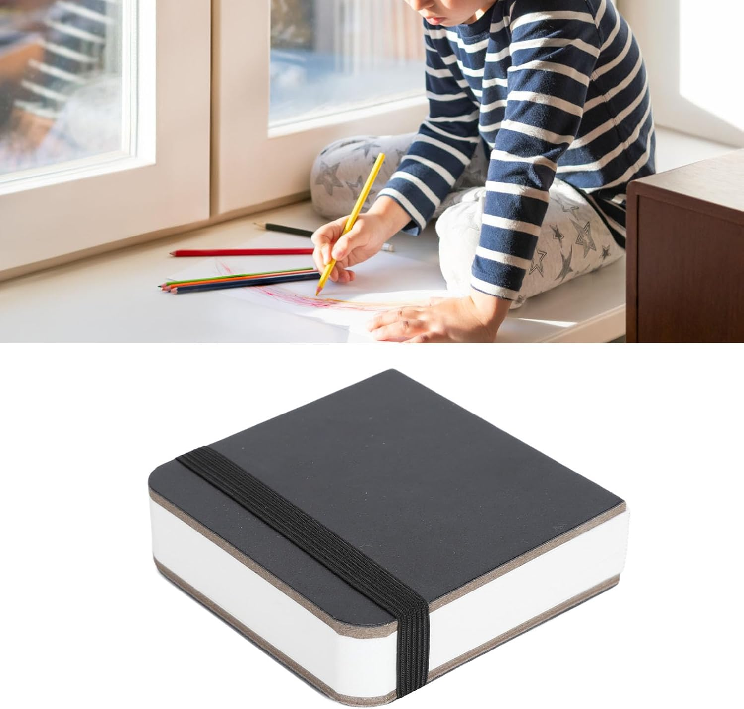 Watercolor Journal, 30 Sheets 300GSM Watercolor Paper Sketchbooks Watercolor Textured Drawing Papers for Use as Mix Media Pad on the Go (Black) - Black image number 2