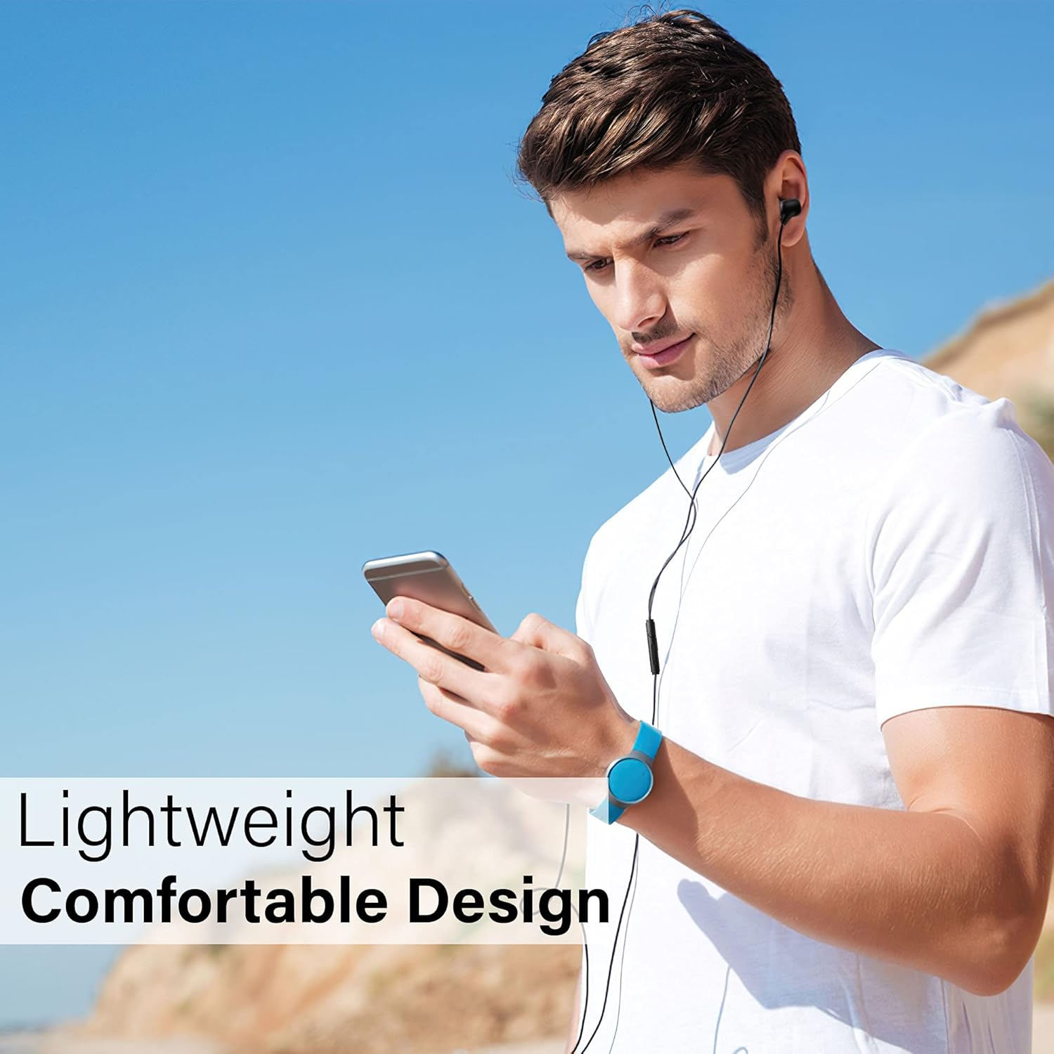 Ellogear EG10 Stereo Earbuds 3.5Mm with Noise Isolating Technology, Microphone and Volume Control - Clarity and Bass Performance - Black