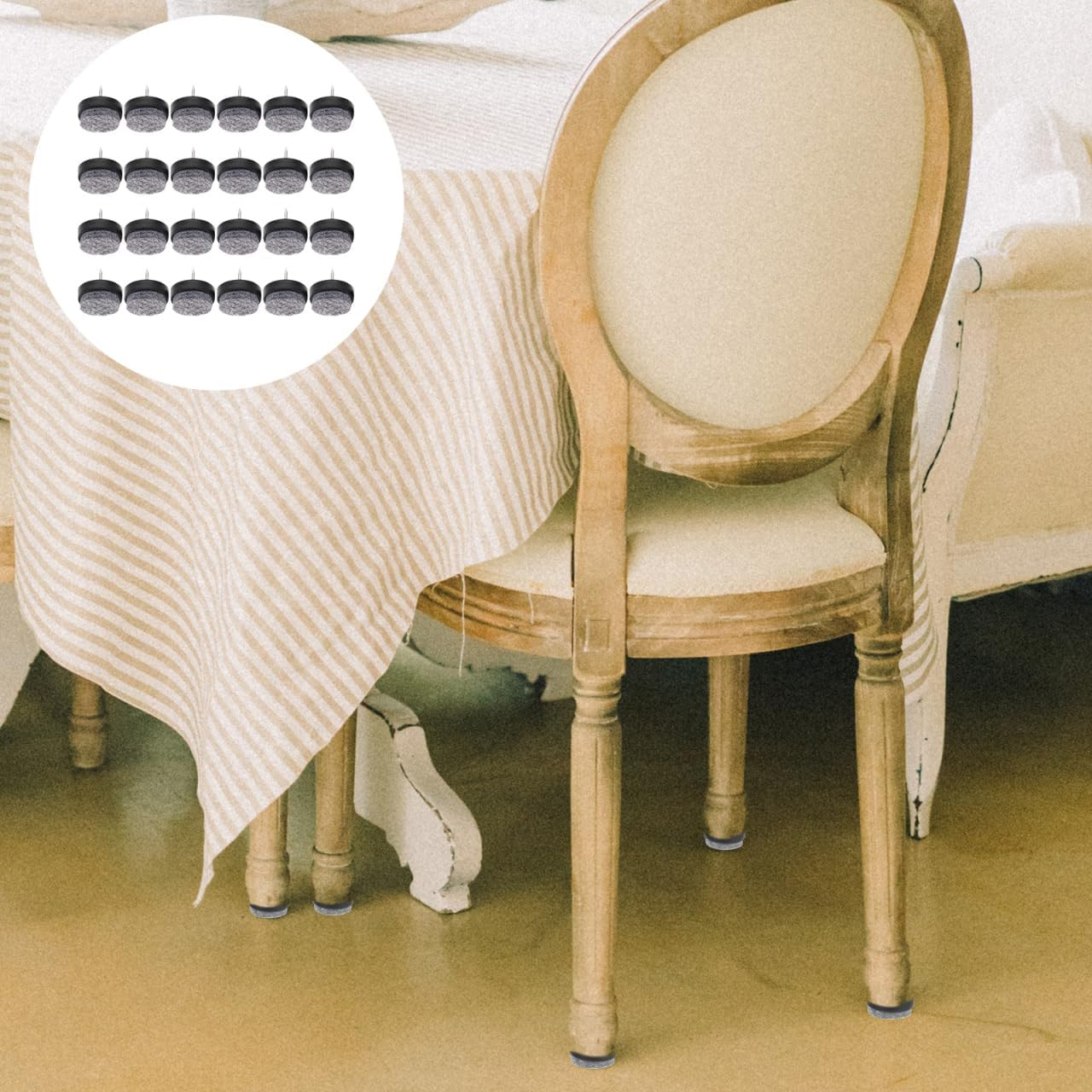 ARTIBETTER Felt Furniture Pads Set 60Pcs Sliding Glide Pads Screw-In Nails for Tables Chairs Cabinets image number 3