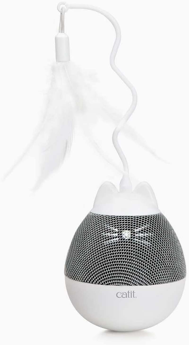 Pixi Spinner Refresh Kit, Replacement Fabric Cover and Replacement Feathers for Pixi Spinner - Treat Dispenser, Snack Dispenser, Interactive Toy for Cats, Grey image number 3