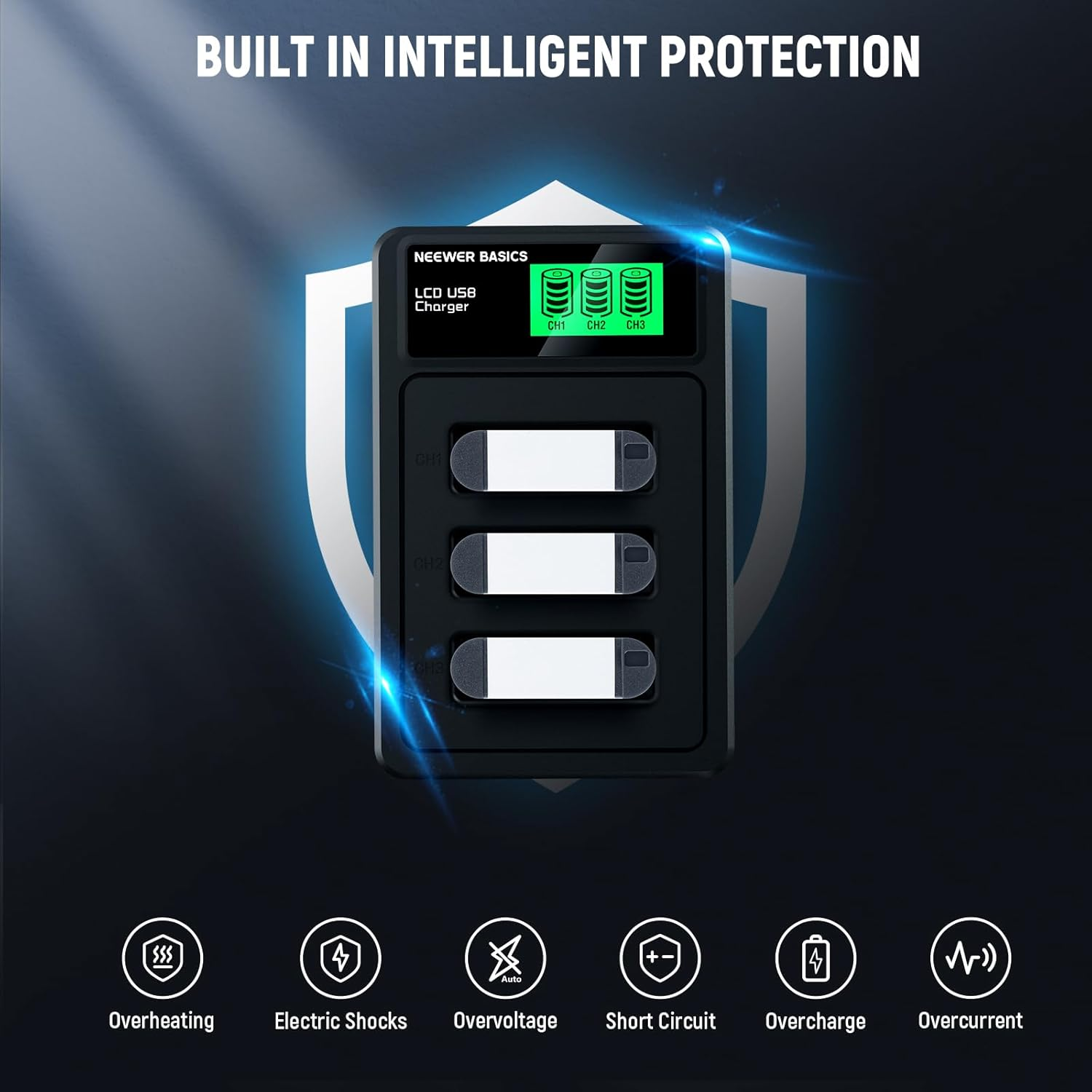 NEEWER Basics 3Pcs NP-BX1 Replacement Batteries with USB Triple Charger, 1090Mah Camera Backup Power Supply Compatible with Sony ZV1 ZV-1 II Cybershot RX100 RX100II RX100M II HDR-AS15 HDR-AS30 image number 4