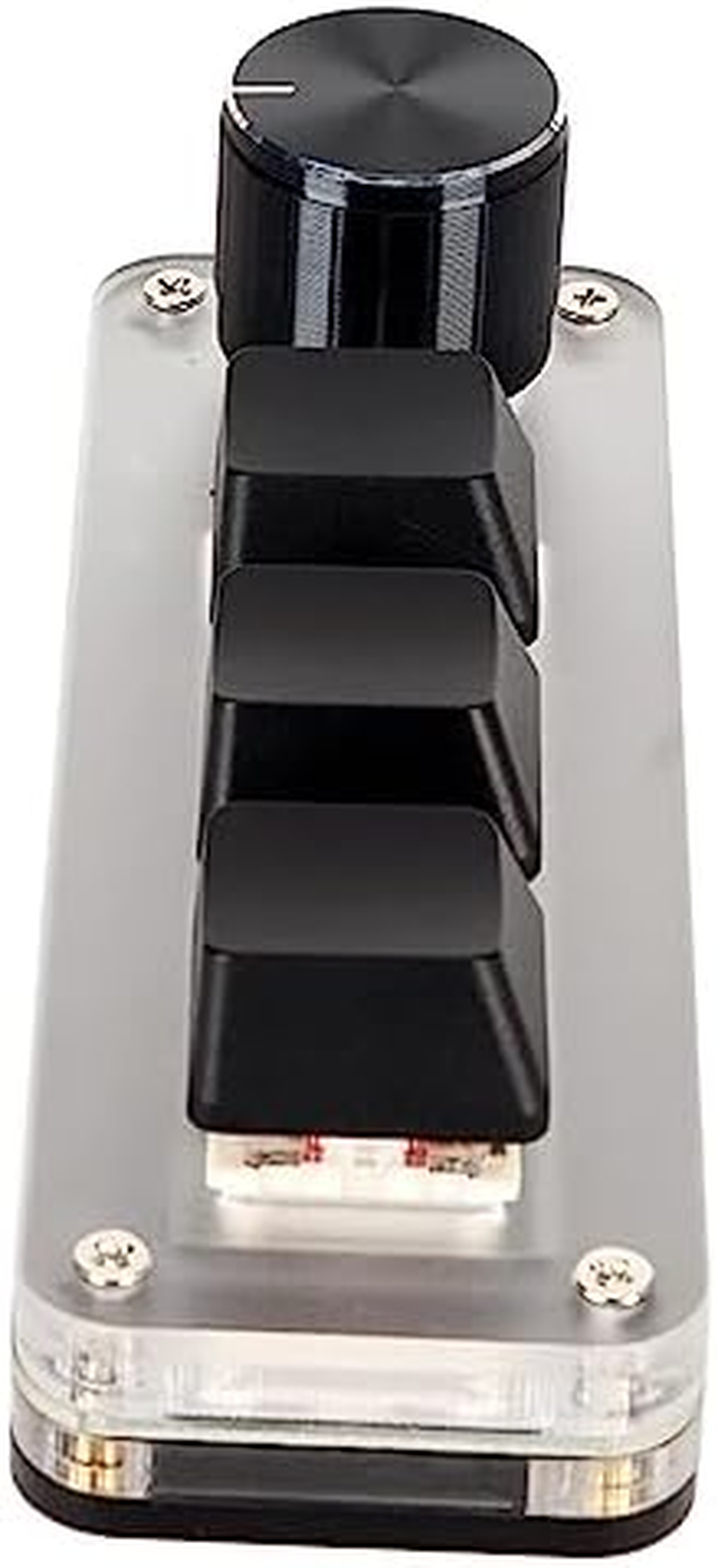 3Keys Switch Customized Knobs, Red Switch Macro Keyboard Plug and Play Ergonomic USB Mini Keypad for Desktop PC (3 Keys 1 Knob) image number 1