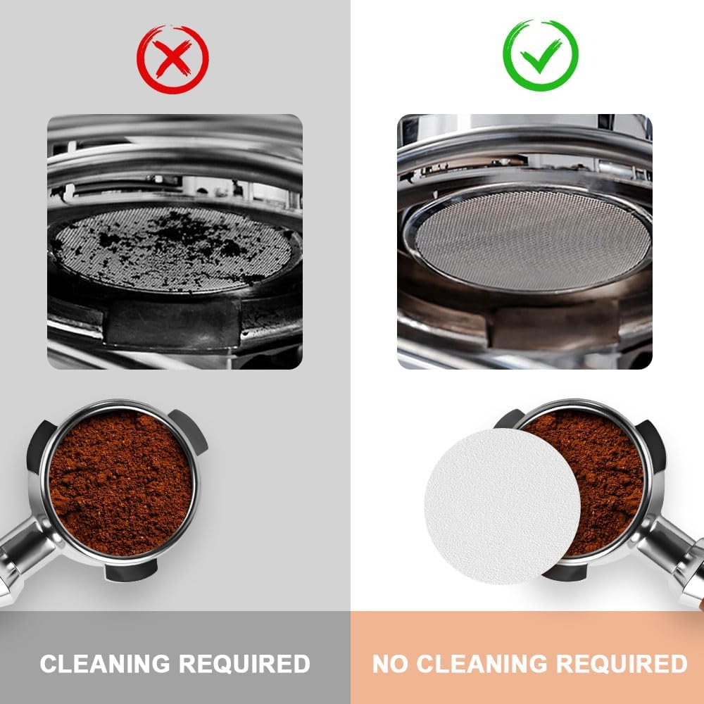 HOTUT Coffee Filters Papers, 100 Pcs&times;51Mm round Coffee Filters Papers, Micro Paper Filters Replacement Compatible with Coffee and Espresso Maker - White