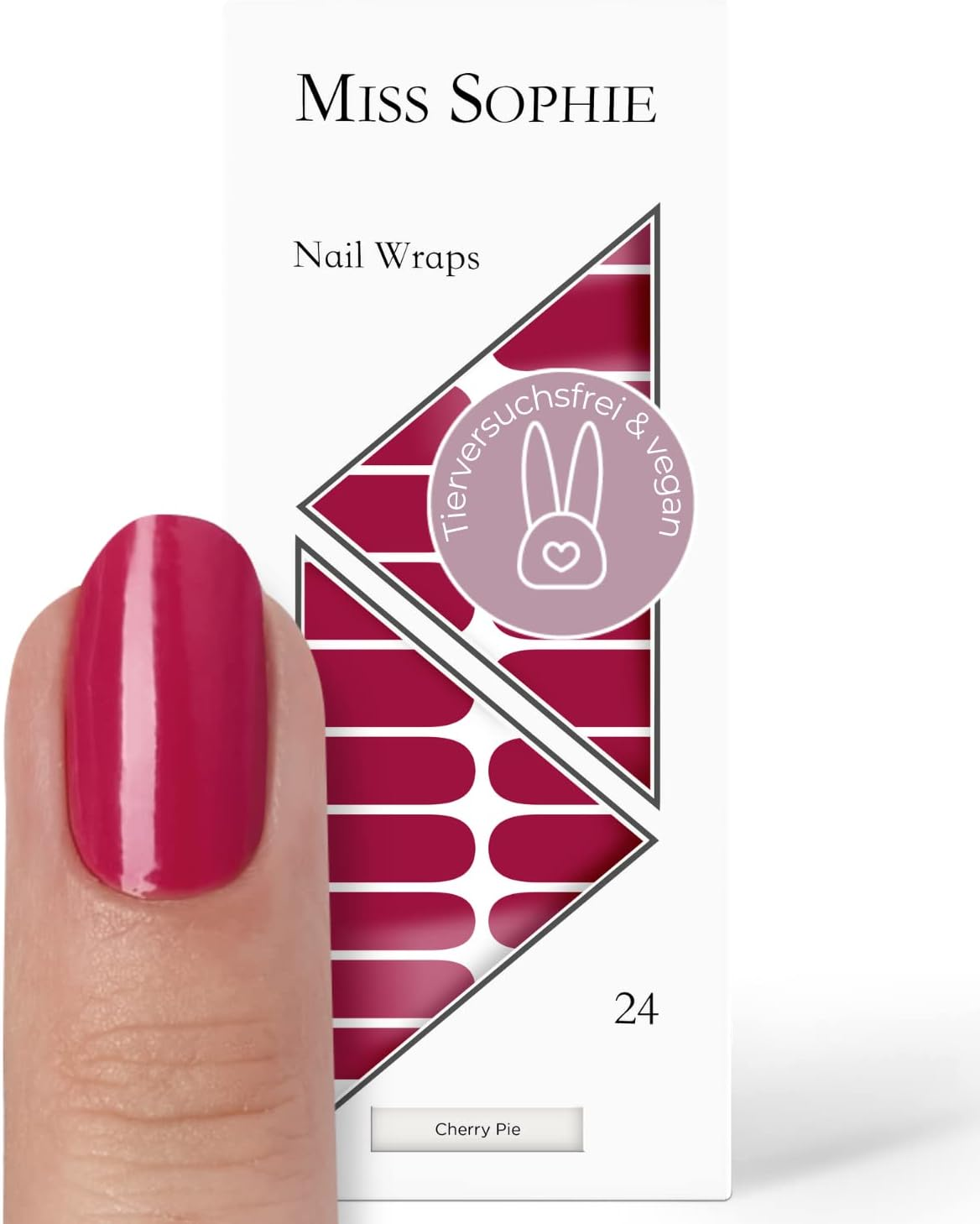 Miss Sophie First Kiss Nail Wraps 24 Ultra Thin Self-Adhesive Long-Lasting Pink Nail Foils