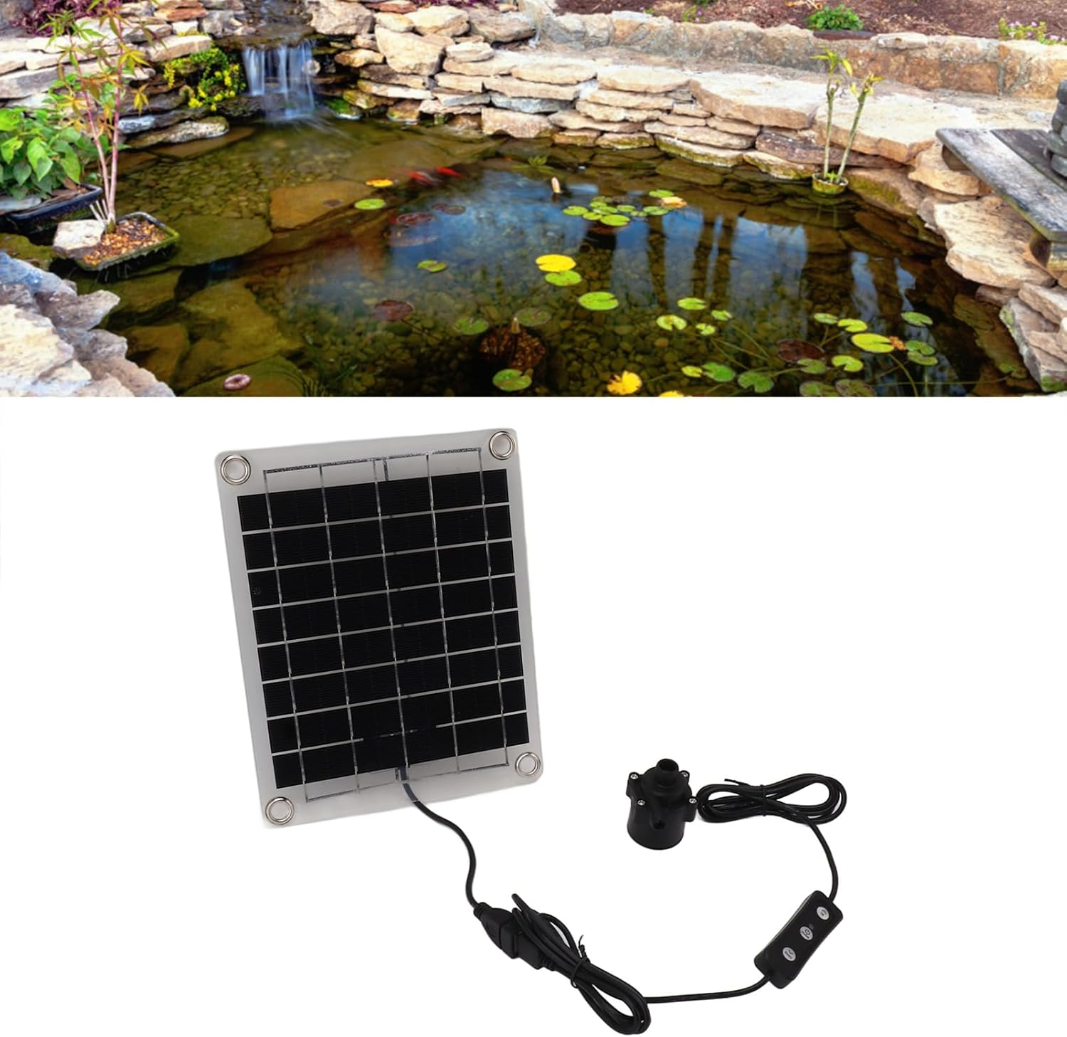 Solar Fountain Pump Kit, 12V 20W Solar Bird Bath Fountain Pump with Solar Panel, Adjustable Irrigation Solar Water Pump Submersible Pump for Ponds, Garden, Fish Tank, Pool, Outdoor