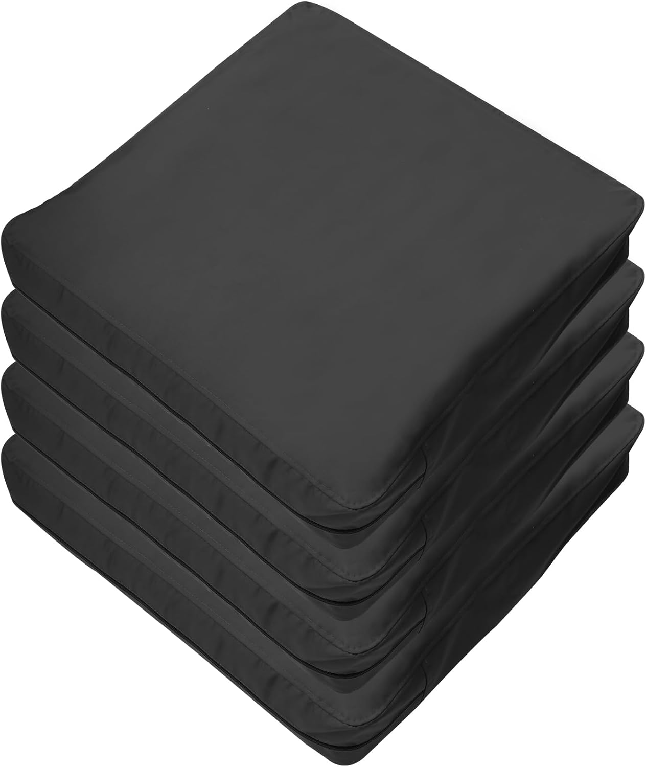 4Pcs Patio Seat Cushion Covers,60 X 60 X10Cm Thicken Patio Chair Cushion Cover, Dust-Proof Patio Seat Cushion Slicovers with Zipper,Slip Covers for Patio Garden Backyard (Gray)