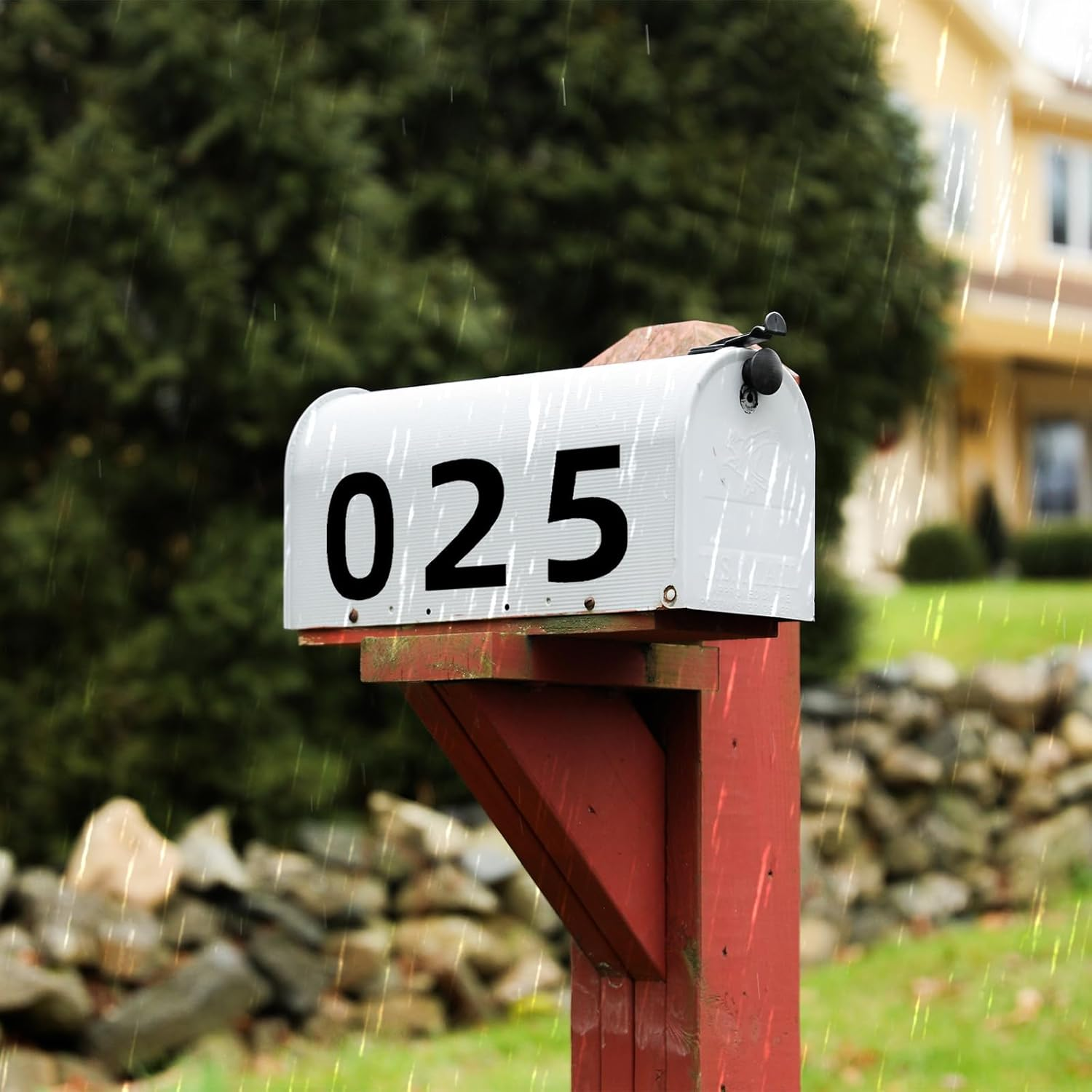 Pack of 50 High-Quality Number Stickers for Letterbox and Wheelie Bin Stickers - Weatherproof, Reflective, Strong Adhesive - 10 X 5 Cm - Numbers 0-9 - Black image number 4