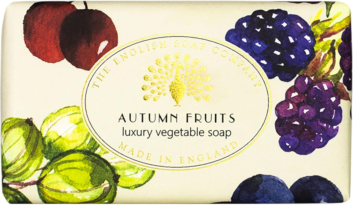The English Soap Company Vintage Wrapped Soap Bar, Autumn Fruits Shea Butter Soap Bar, Moisturising Soap Bar for Face and Body, Autumn Fruits Scent 190G image number 5