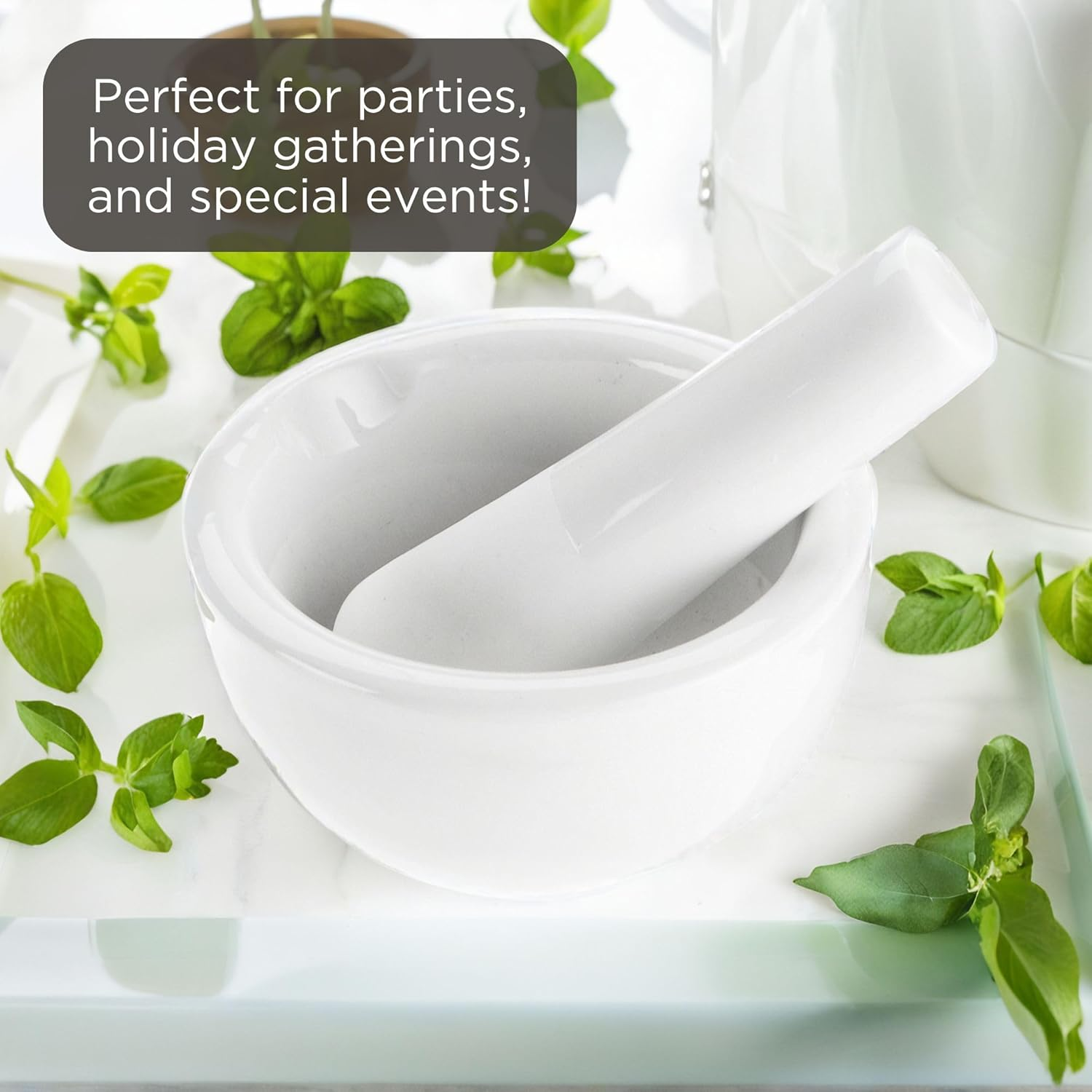 K&uuml;chenprofi Small Porcelain Mortar with Pestle, 7 Cm, Small Porcelain, Spice Mortar, Gourmet Mortar with Pestle, Chopper for Seeds, Spices, Nuts, Pepper or Herbs image number 2