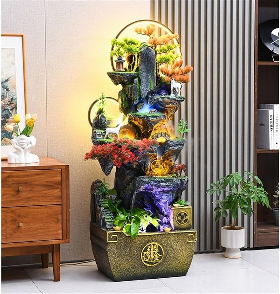 Outdoor Fountain Large Feng Shui Floor to Ceiling Circular Water Landscape Decoration Balcony, Office Entrance image number 3