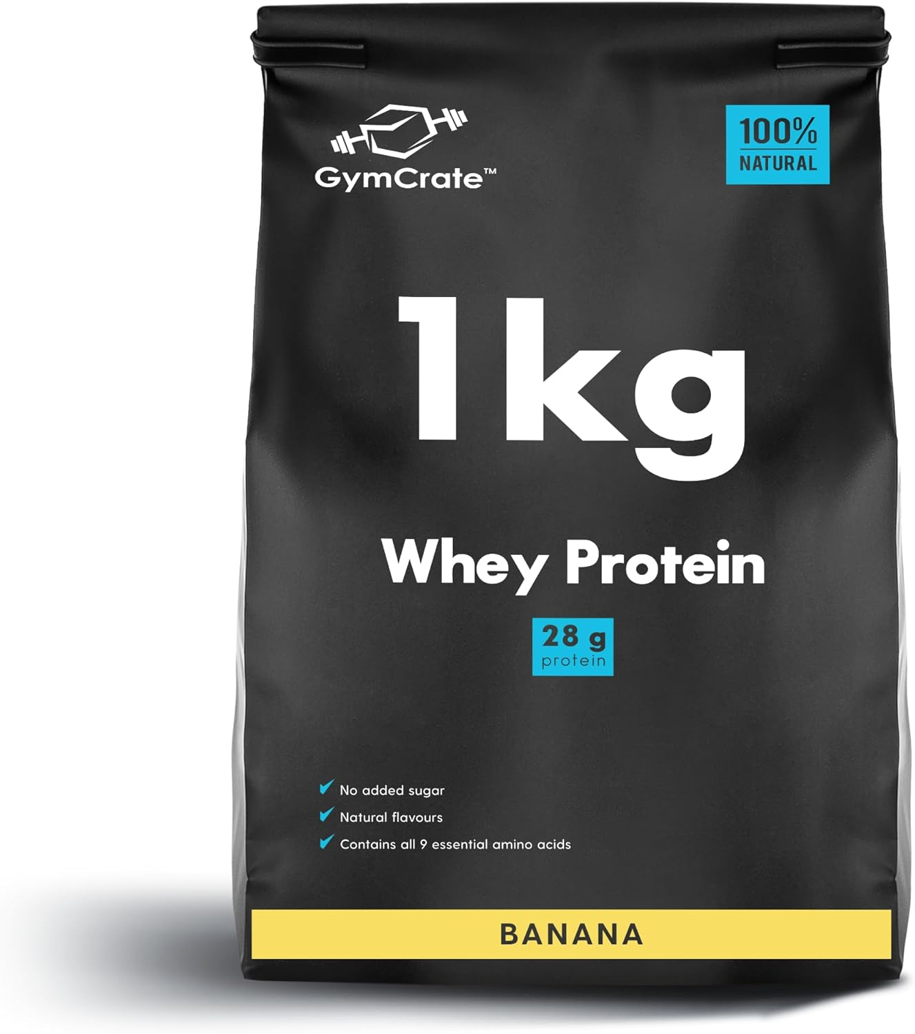 Gymcrate Banana Whey Protein Powder (1Kg) | Whey Protein Isolate & Concentrate Blend | 28G Protein per Serving | 28 Servings | Lean Muscle Support for Bodybuilders, Gym-Goers | Vegetarian Sports Nutrition image number 2