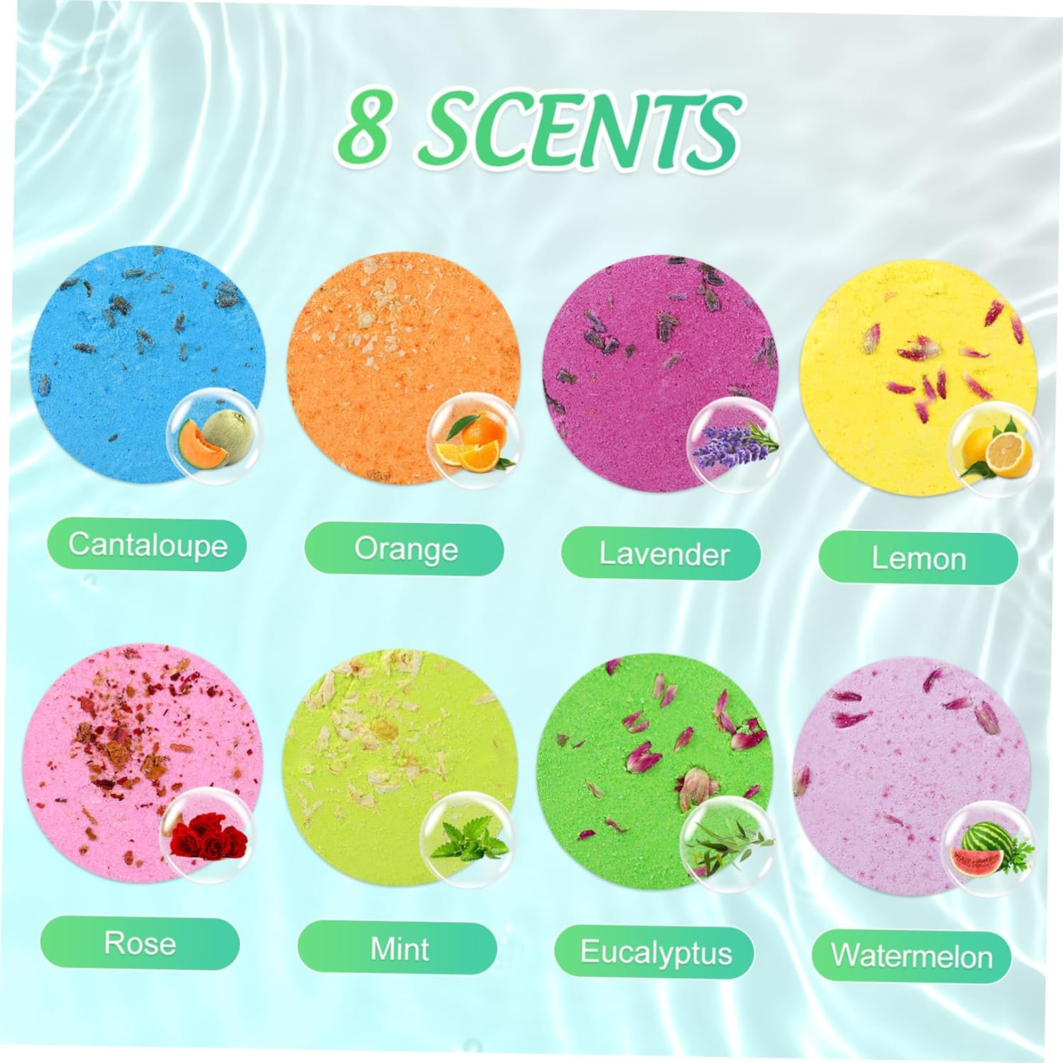 VICASKY 8Pcs Dried Flower Bath Salt Tablets for Women Aromatherapy Shower Steamers with Essential Oils Skin Nourishing Spa Tool for Relaxation And