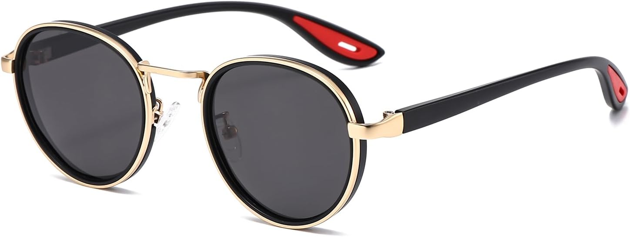 LJCZKA Retro round Polarized Sunglasses for Men Women Vintage Circle Polarised Sunglasses Trendy Metal Frame UV400 Protection