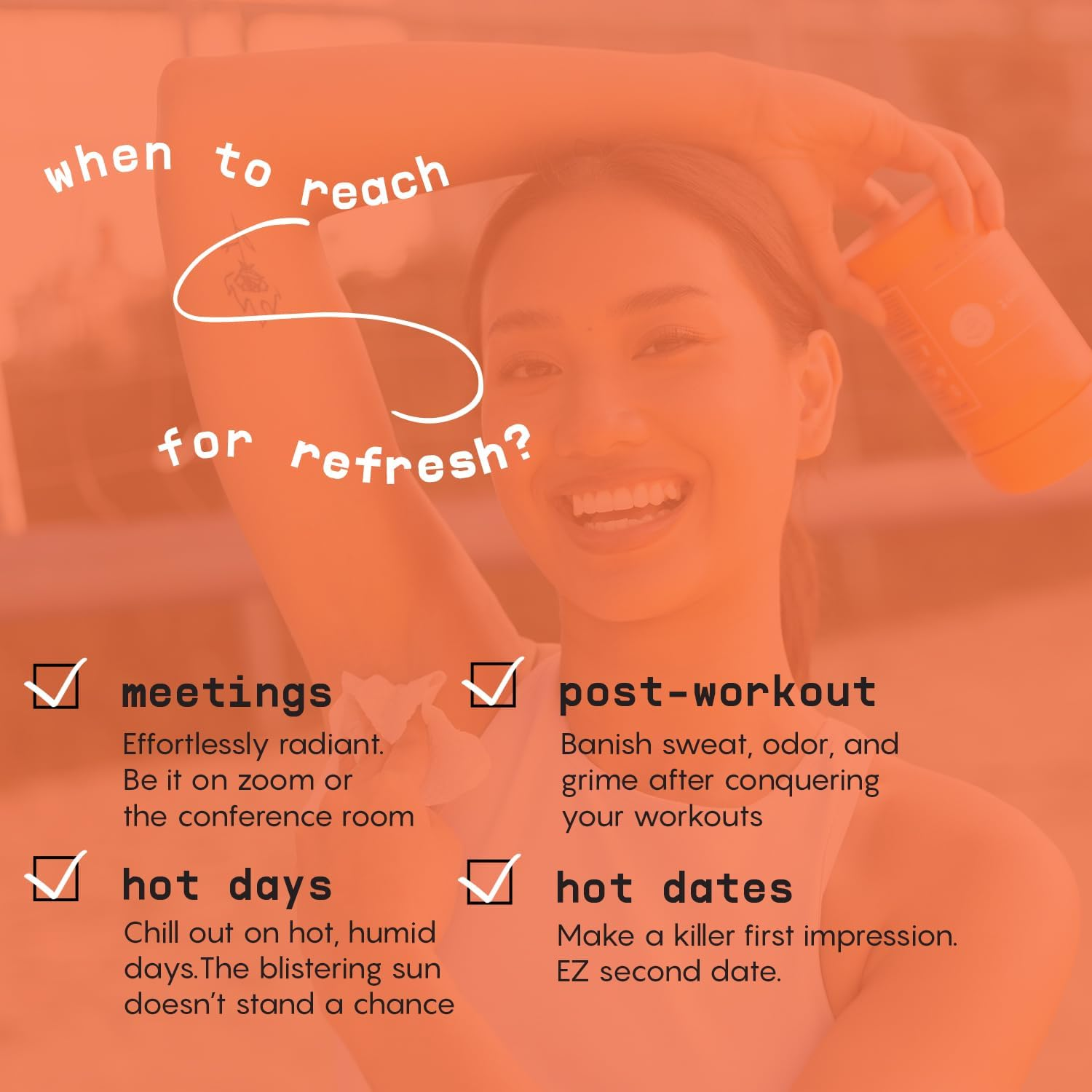 Refresh Body Wipes for Women &ndash; Cleansing Large Body Wash Wipes - Armpit Sweat Wipes for Body Odor &ndash; No Rinse, No Shower - Fresh Citrus &ndash; Arnica Flower, Charcoal & Glycolic Acid image number 3