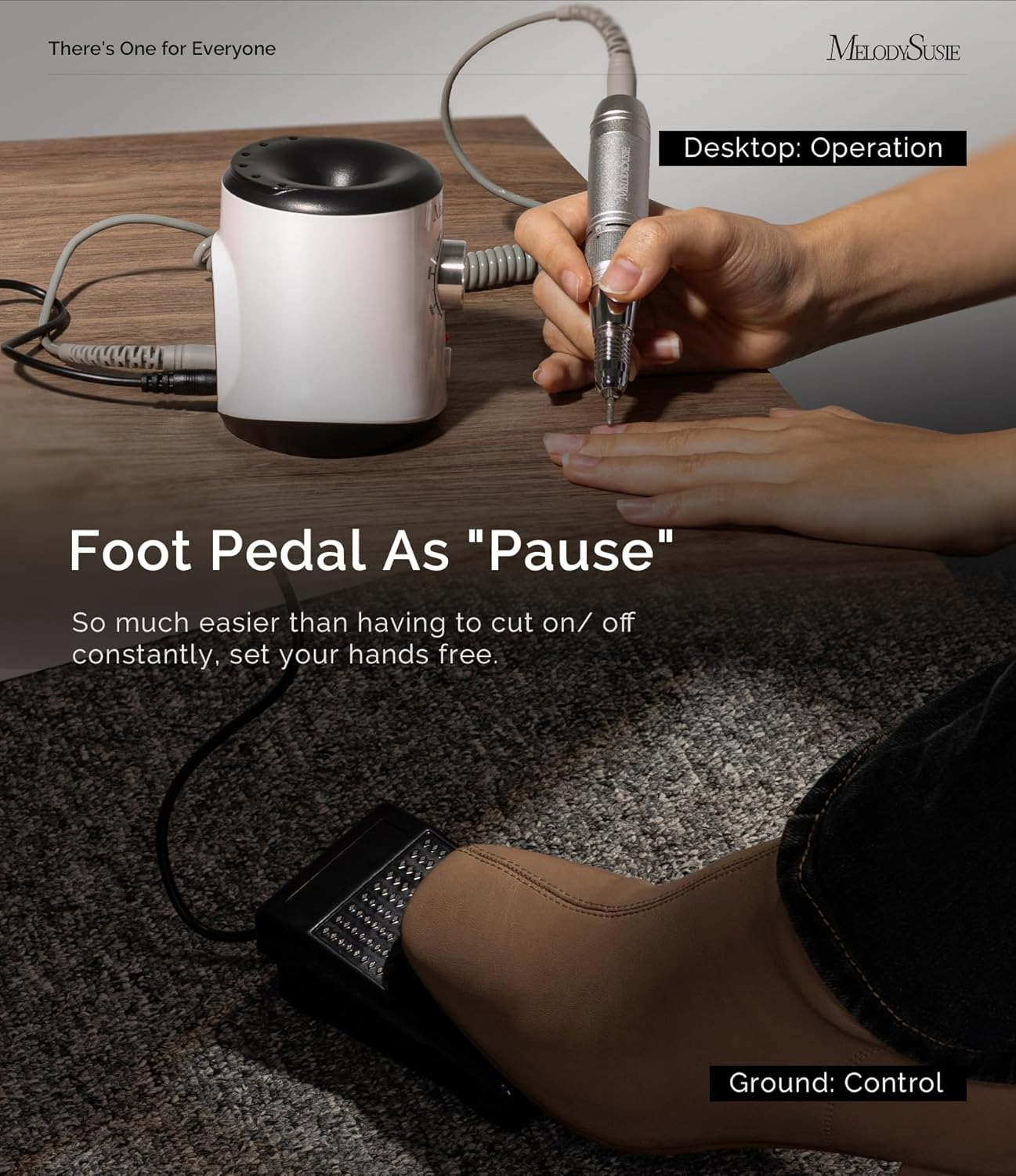 Melodysusie 30000 Rpm Professional Nail Drill-Scarlet, High Speed, Low Heat, Low Noise, Low Vibration, Portable Electric Efile Drill for Shaping, Buffing, Removing Acrylic Nails, Gel Nails, White image number 3