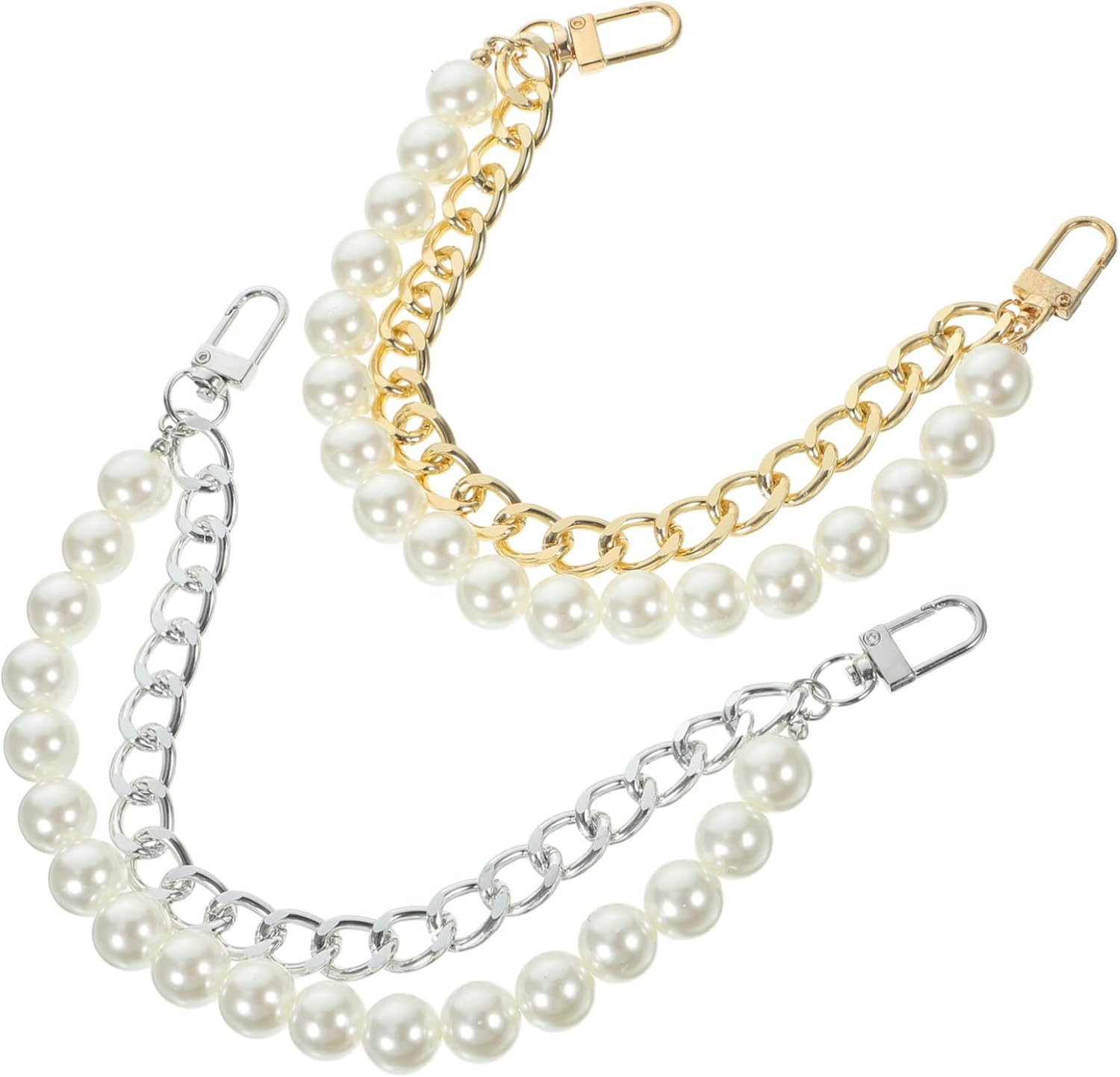 TEHAUX 4Pcs Pearl Bag Chain Plastic Replacement Single Shoulder Bag for Handbags Featuring image number 3