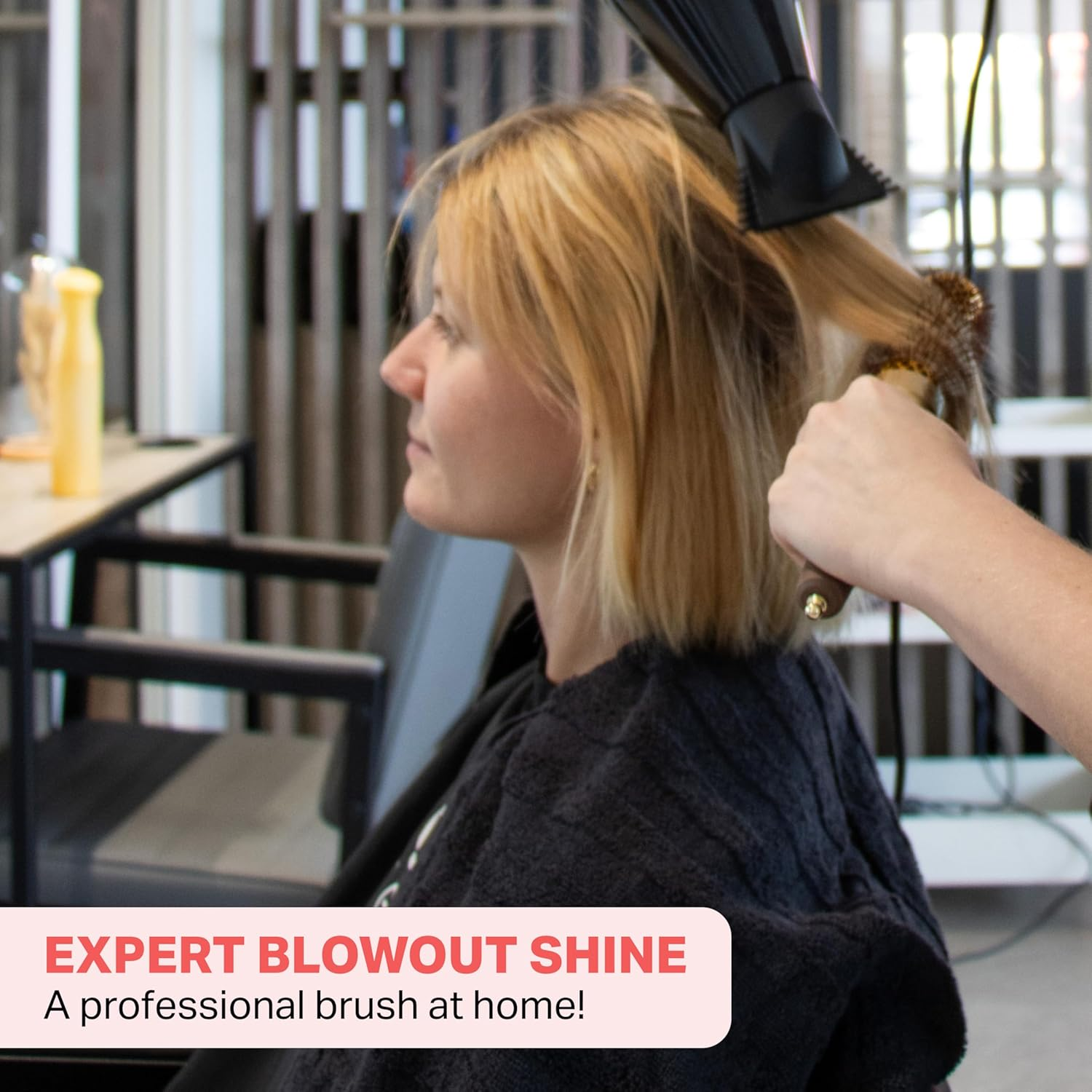 Olivia Garden Expert Blowout Shine &ndash; Gold & Brown - 35 - Ceramic Coated round Brush for Smooth Blowout, Frizz-Free Hair & Radiant Shine image number 2